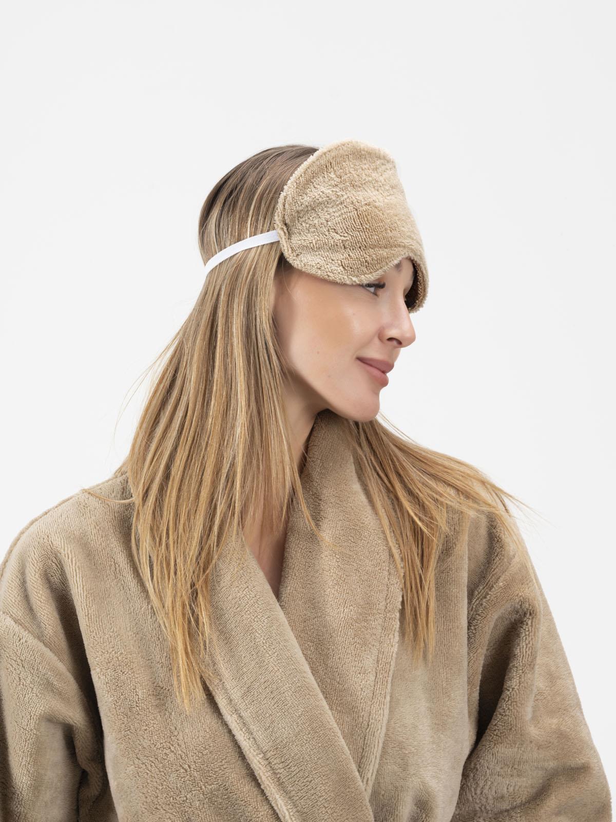 DreamSoft 2'li Kadife Dokulu Göz Bandı – Lüks Yumuşaklık & %100 Pamuk Bej - Ender Home