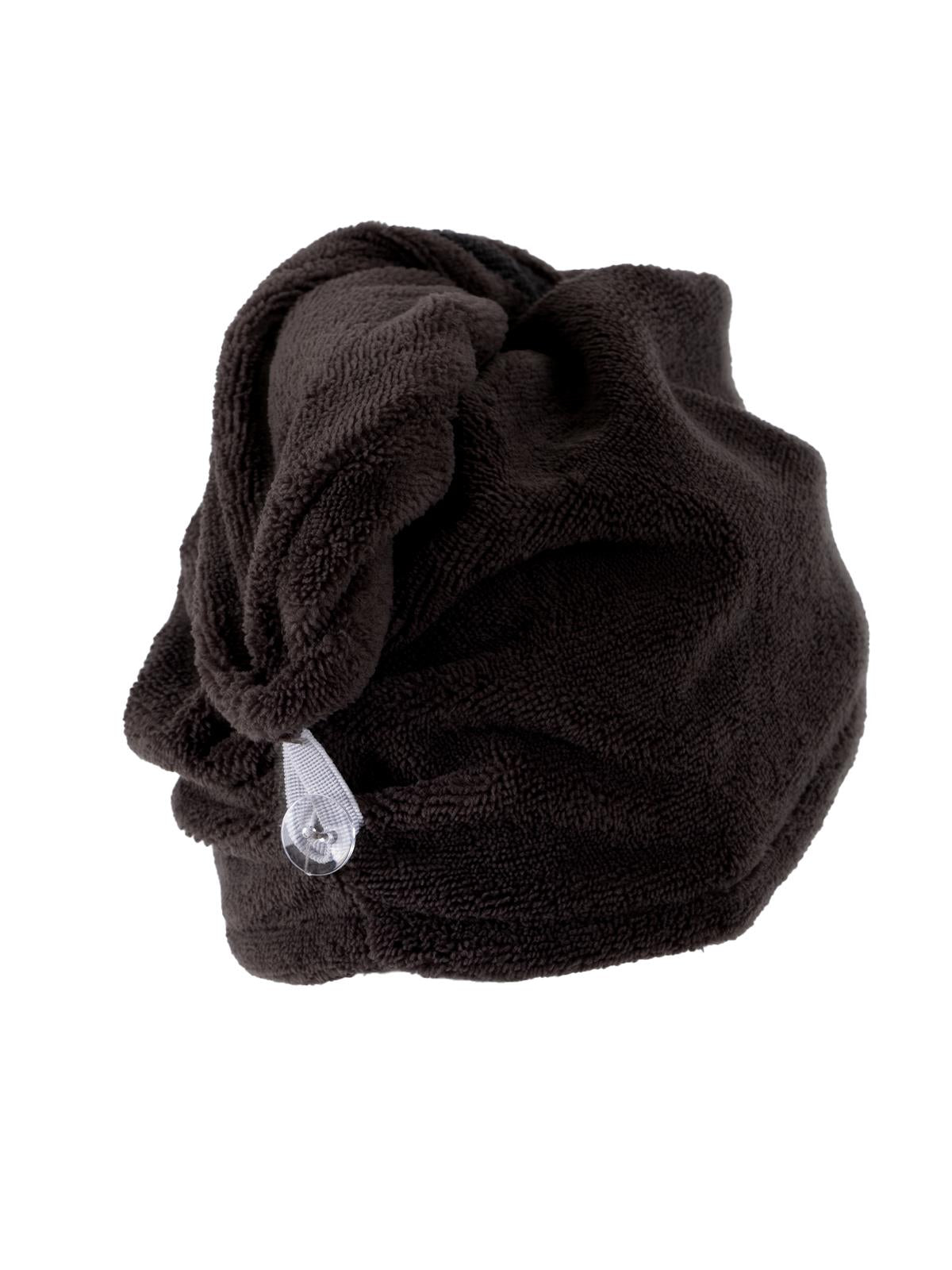 DreamSoft Düğmeli Saç Kurulama Bonesi – Kadife Antrasit Gri - Ender Home