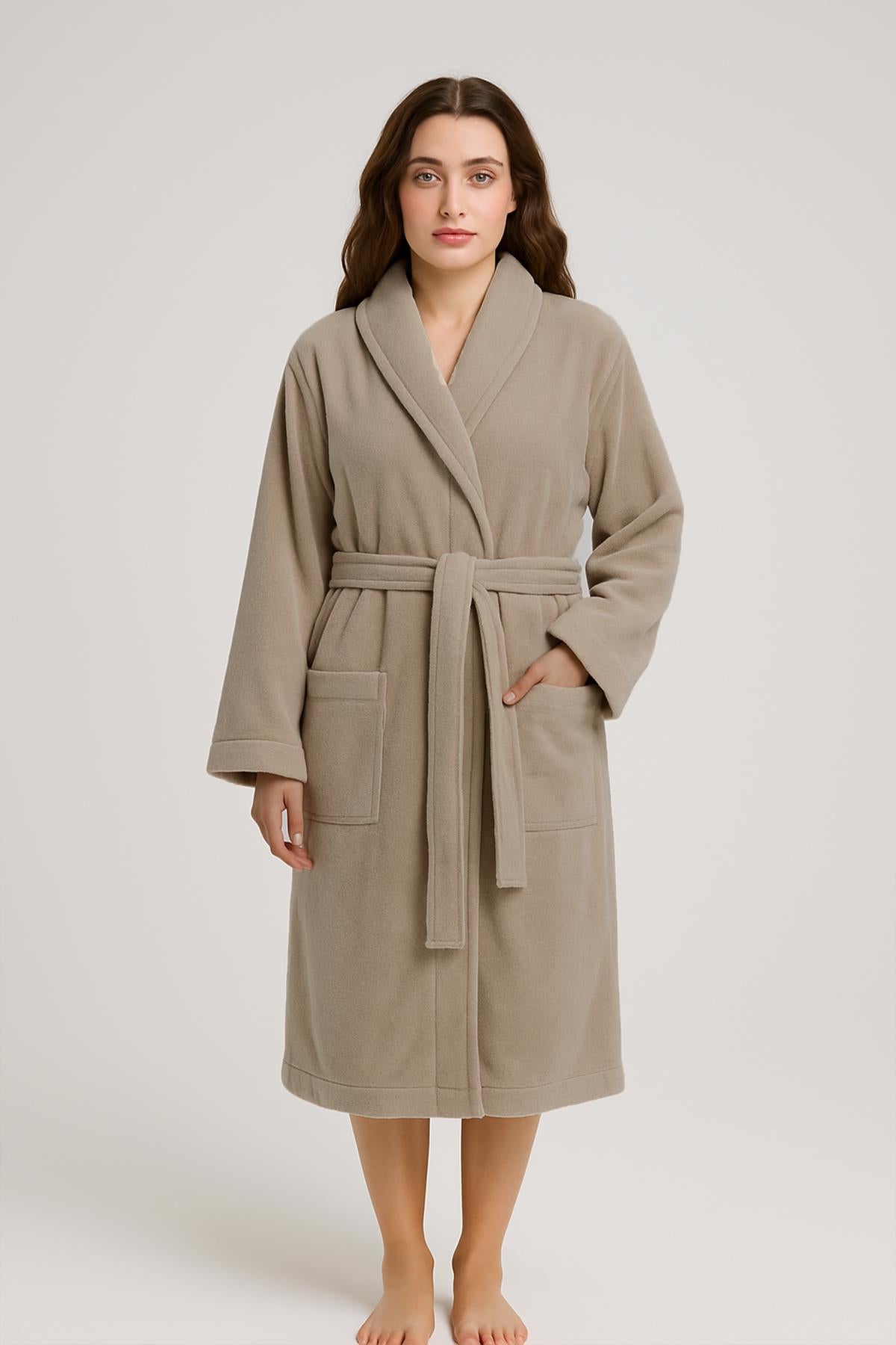 VelourTouch Kadife Şalyaka Bornoz – %100 Pamuk, Unisex , S/M - Ender Home