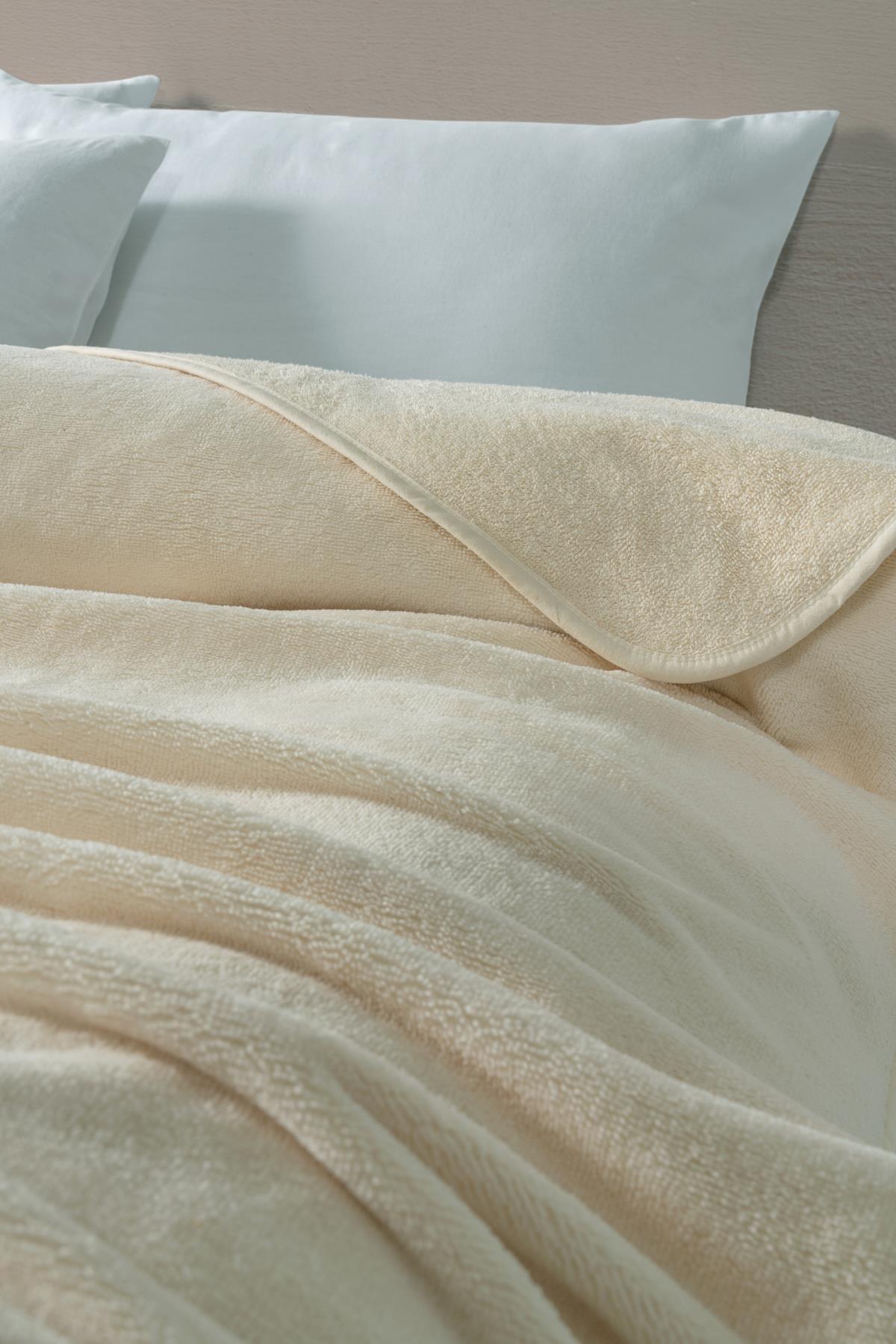 DreamSoft Kadife TV & Koltuk Şalı Çift Kişilik – 160x220 Cm Krem - Ender Home