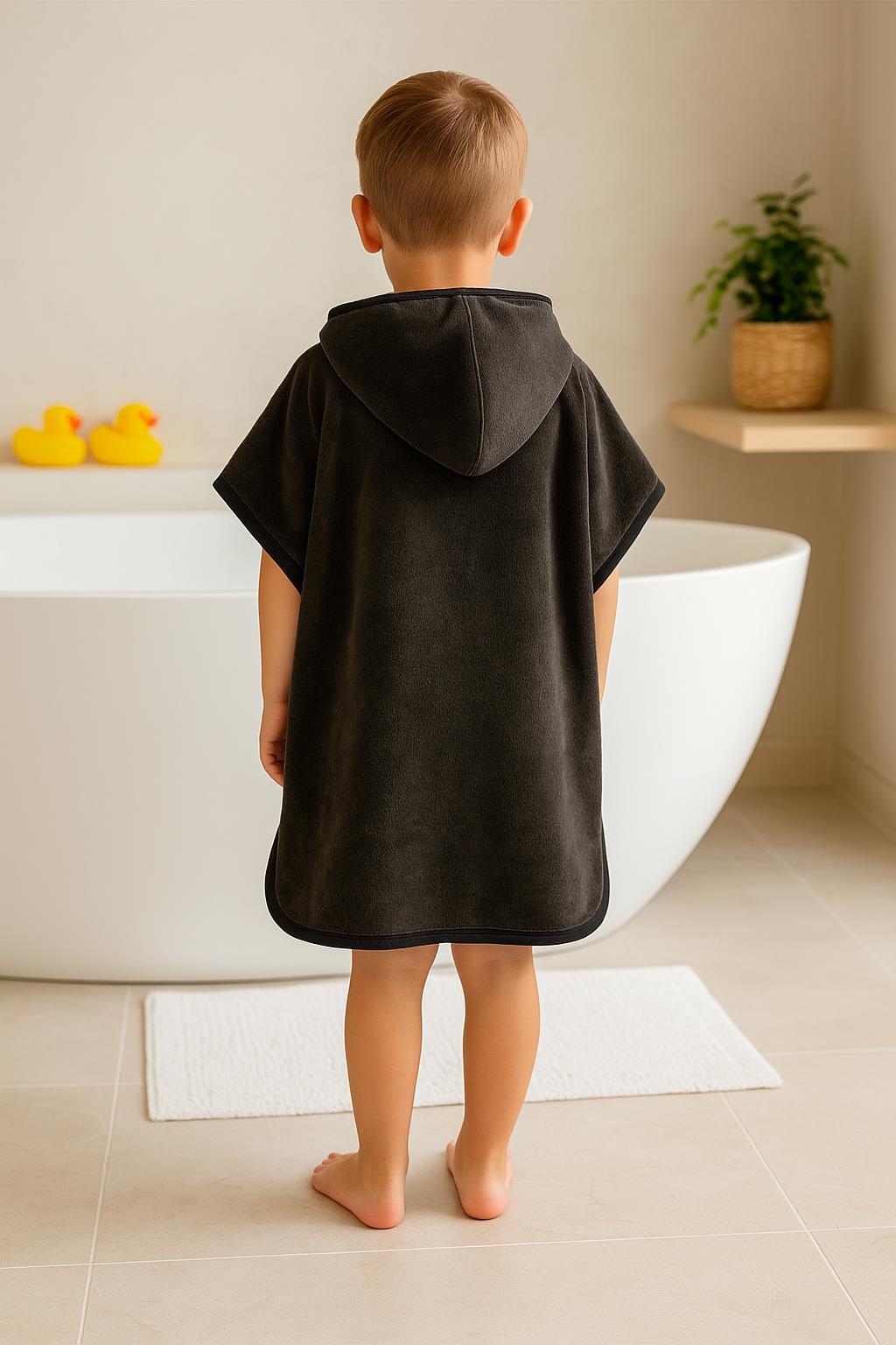 DreamSoft Kapüşonlu Kadife Havlu Panço Antrasit - Ender Home