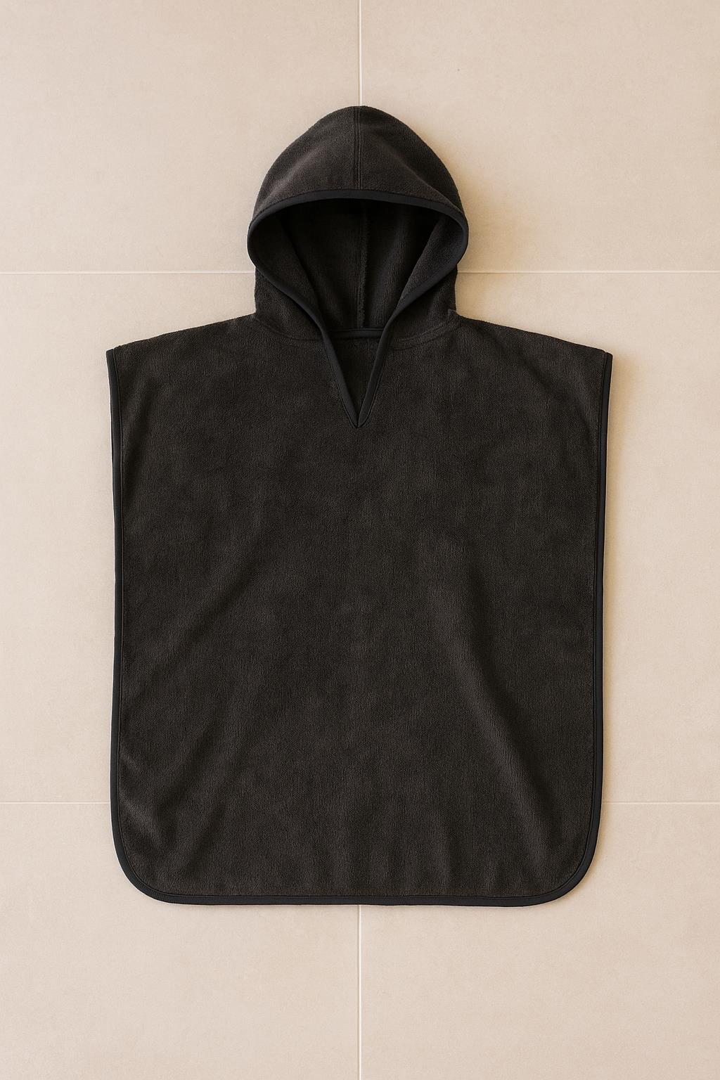 DreamSoft Kapüşonlu Kadife Havlu Panço Antrasit - Ender Home