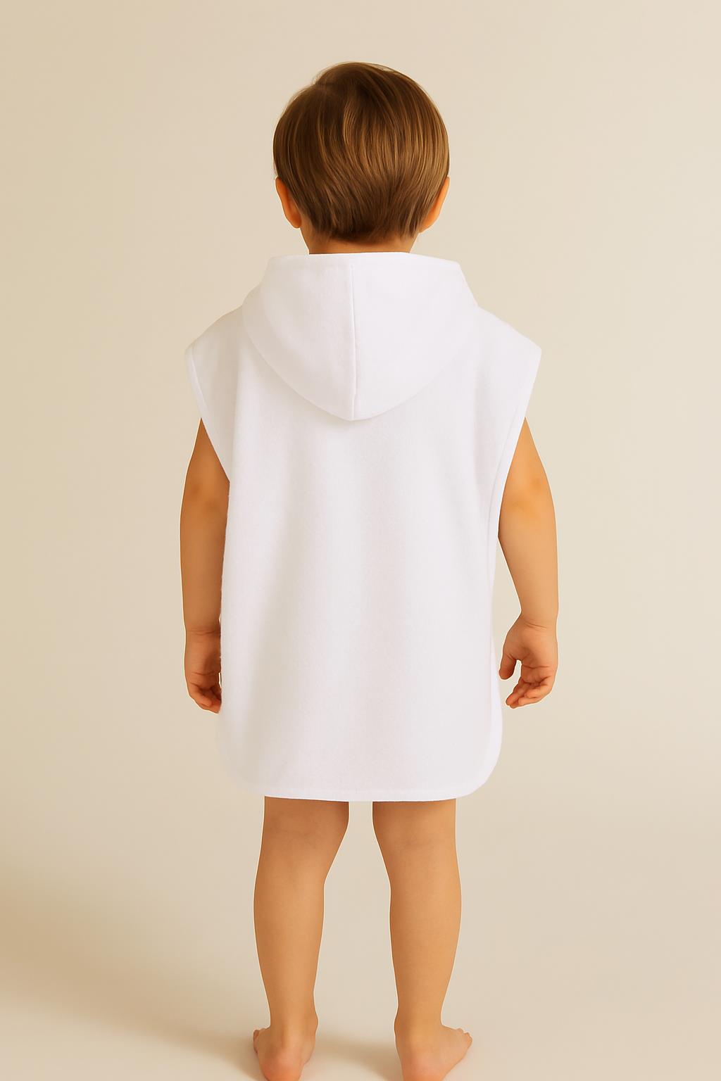 DreamSoft Kapüşonlu Kadife Havlu Panço Beyaz - Ender Home