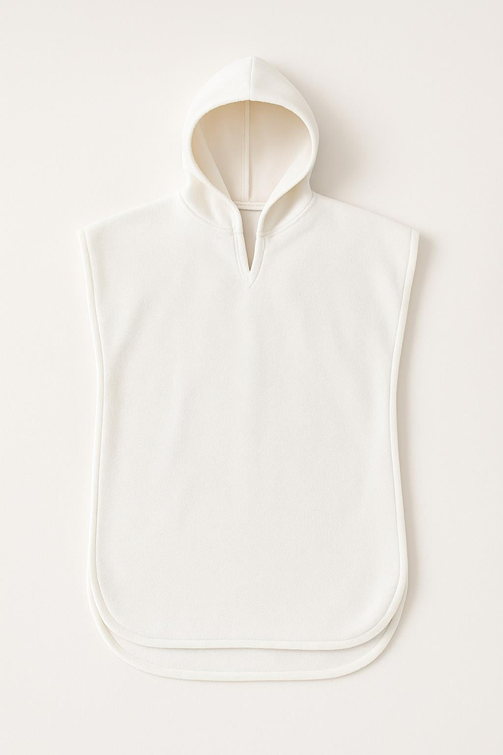 DreamSoft Kapüşonlu Kadife Havlu Panço Beyaz - Ender Home