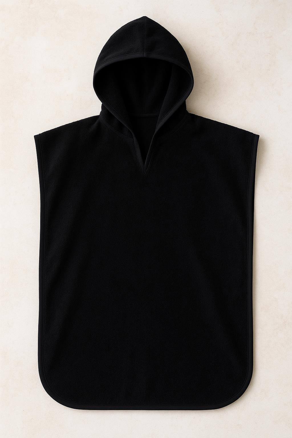 DreamSoft Kapüşonlu Kadife Havlu Panço Siyah - Ender Home