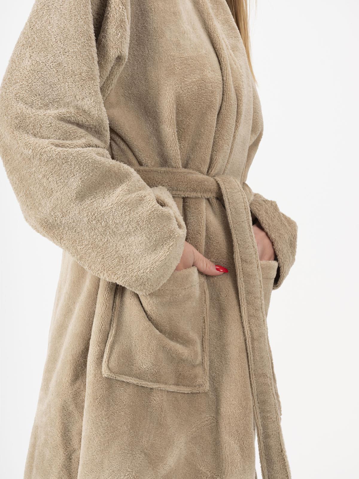 DreamSoft Kimono Bornoz – Kadife, Unisex Bej - Ender Home