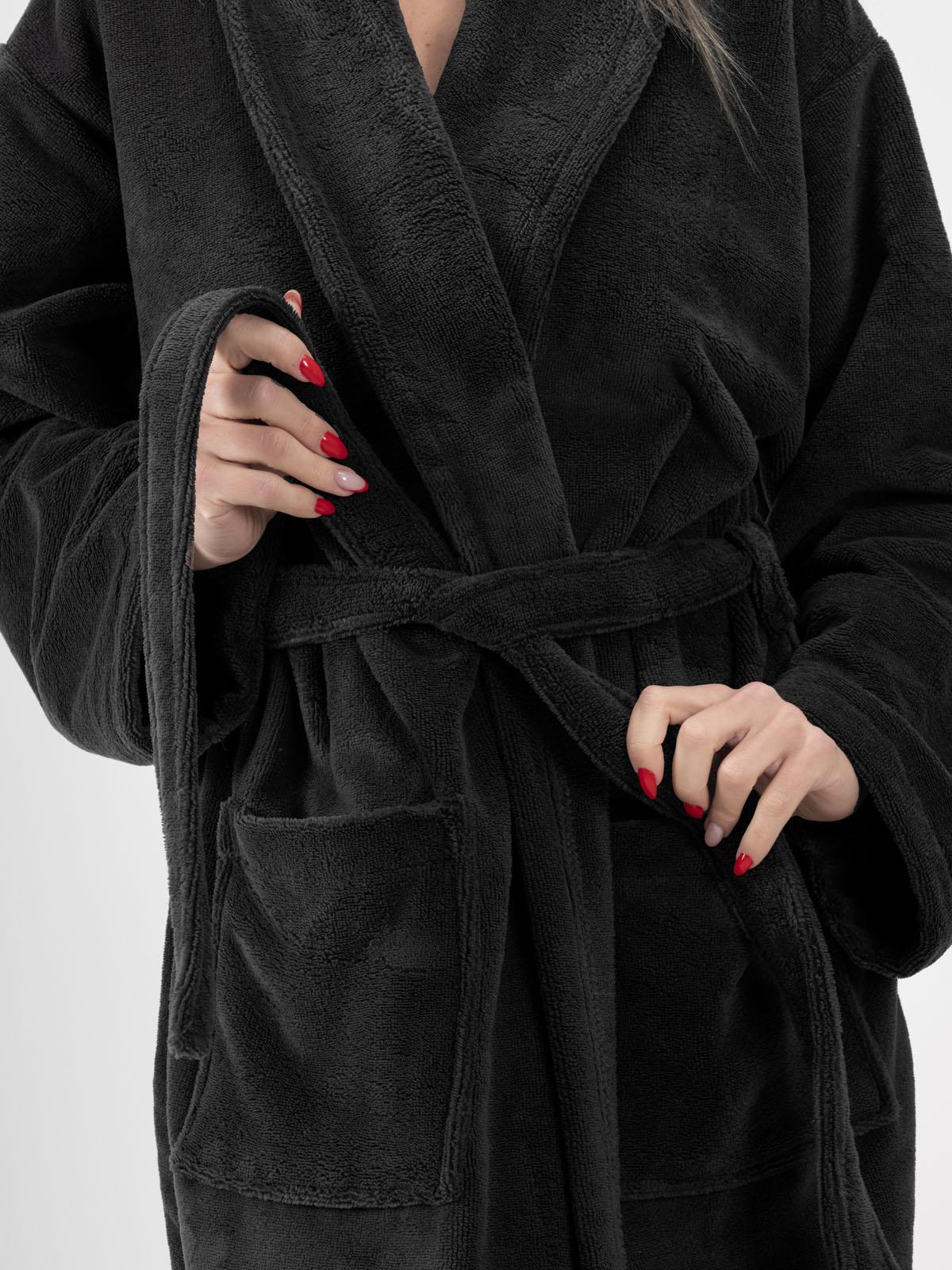 DreamSoft Kimono Bornoz – Kadife, Unisex Siyah - Ender Home