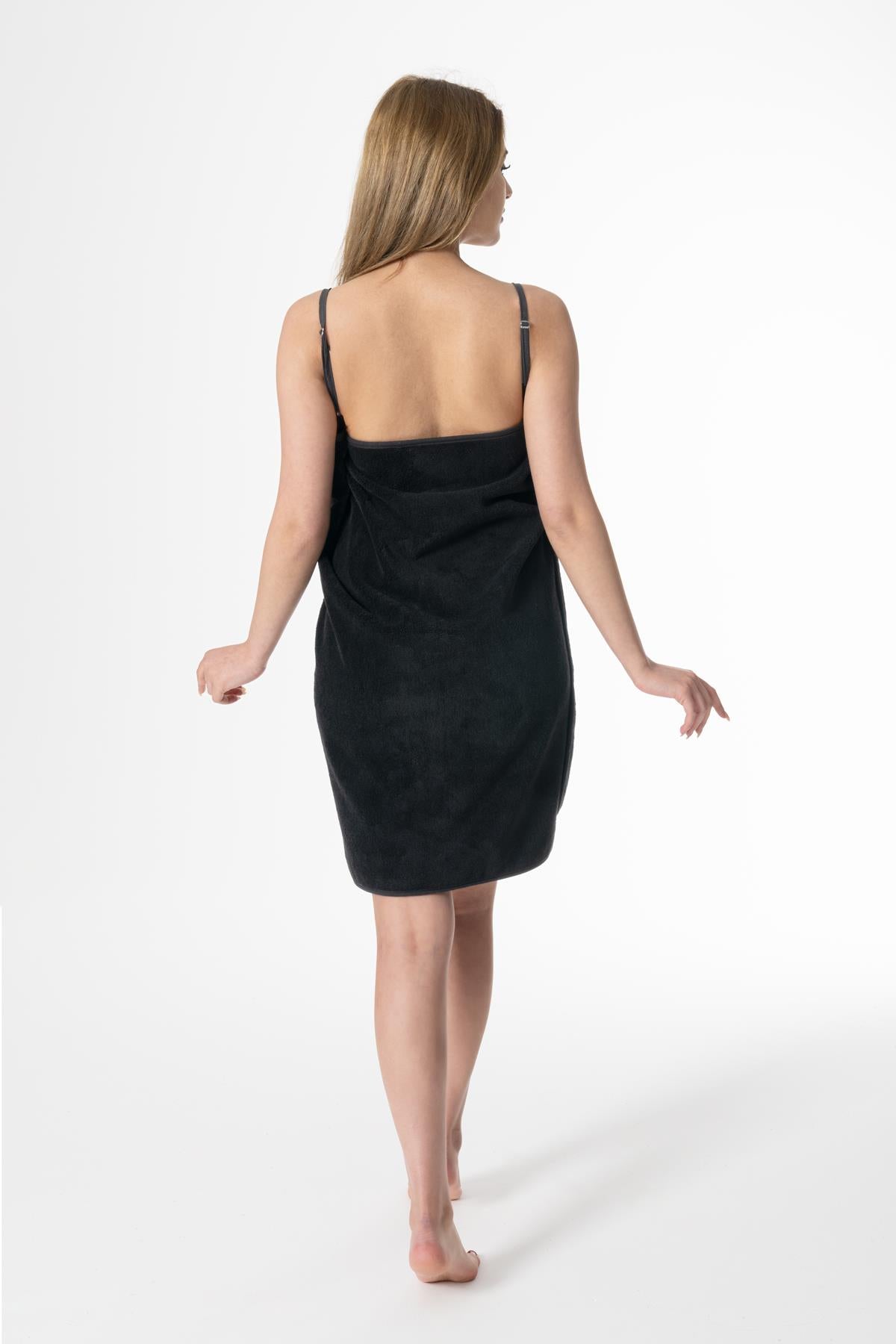 DreamSoft Lüks Kadife Dokulu Havlu Plaj Elbise – İpeksi Yumuşaklık Siyah - Ender Home