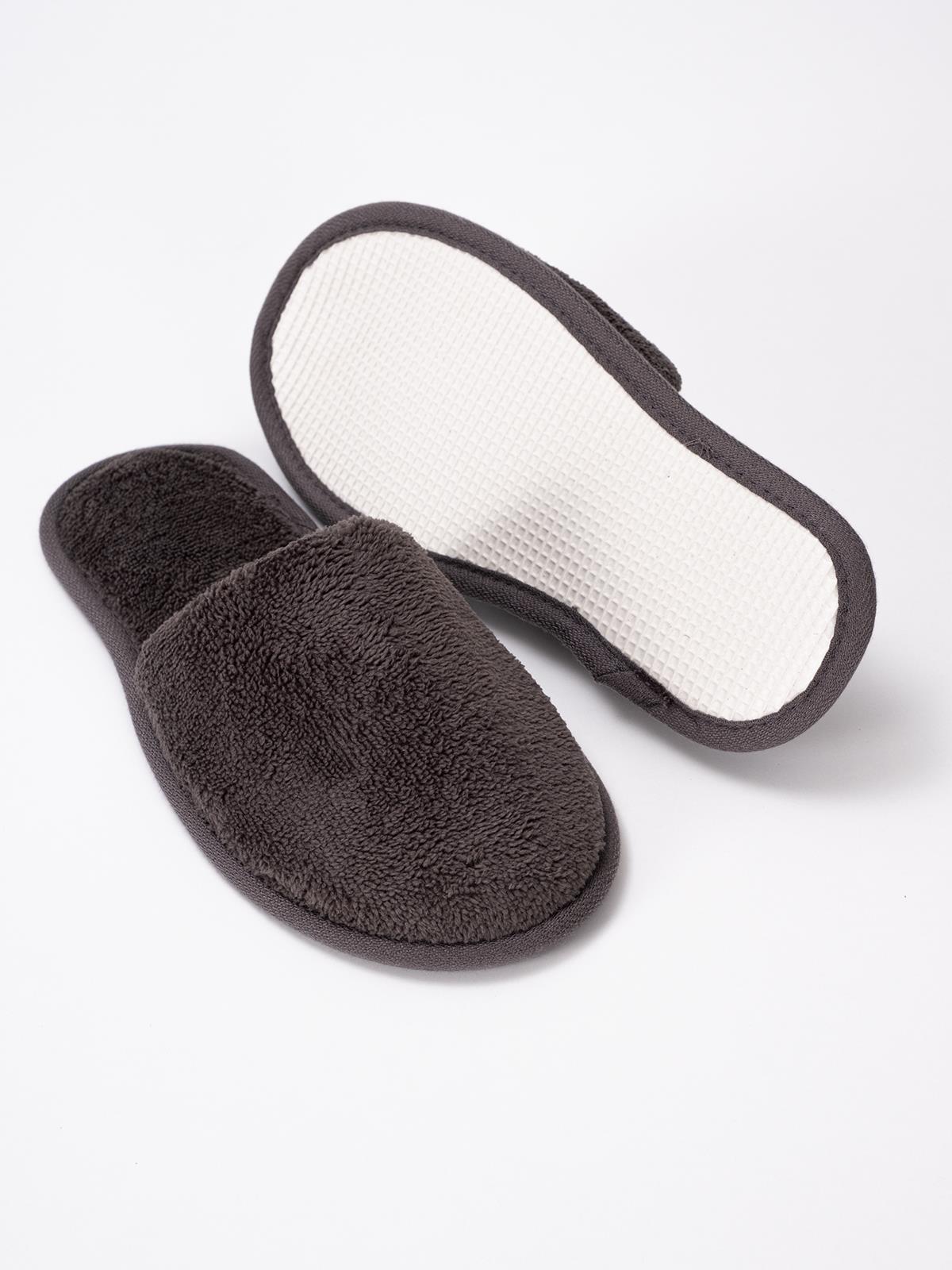 DreamSoft Lüks Kadife Ev Terliği – Kaymaz İnce Taban Antrasit - Ender Home