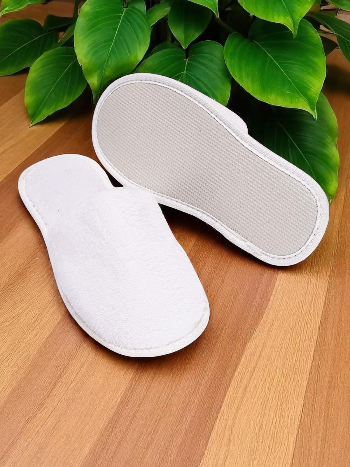 DreamSoft Lüks Kadife Ev Terliği – Kaymaz İnce Taban Beyaz - Ender Home