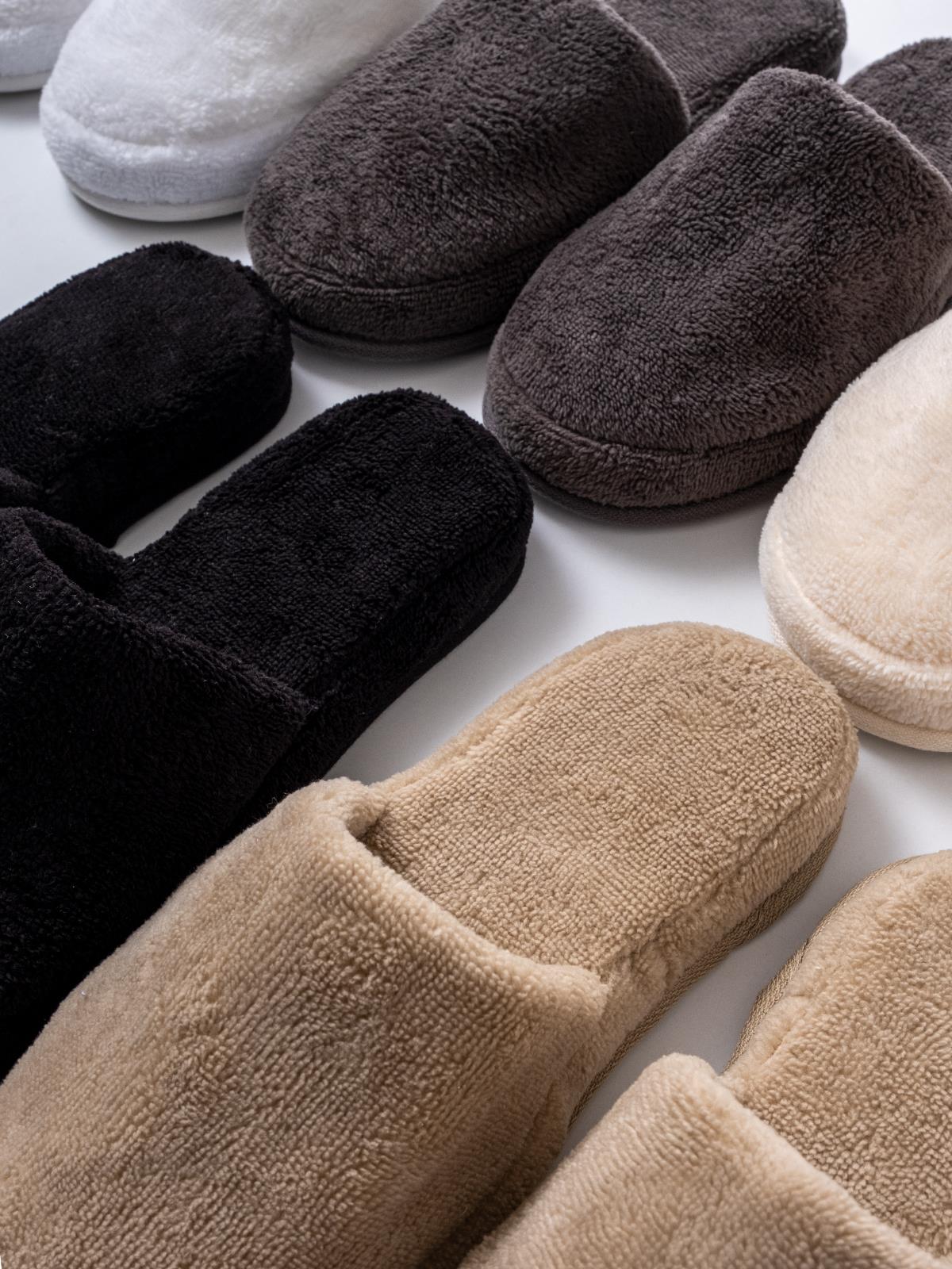 DreamSoft Lüks Kadife Ev Terliği – Kaymaz Kalın Taban Krem - Ender Home