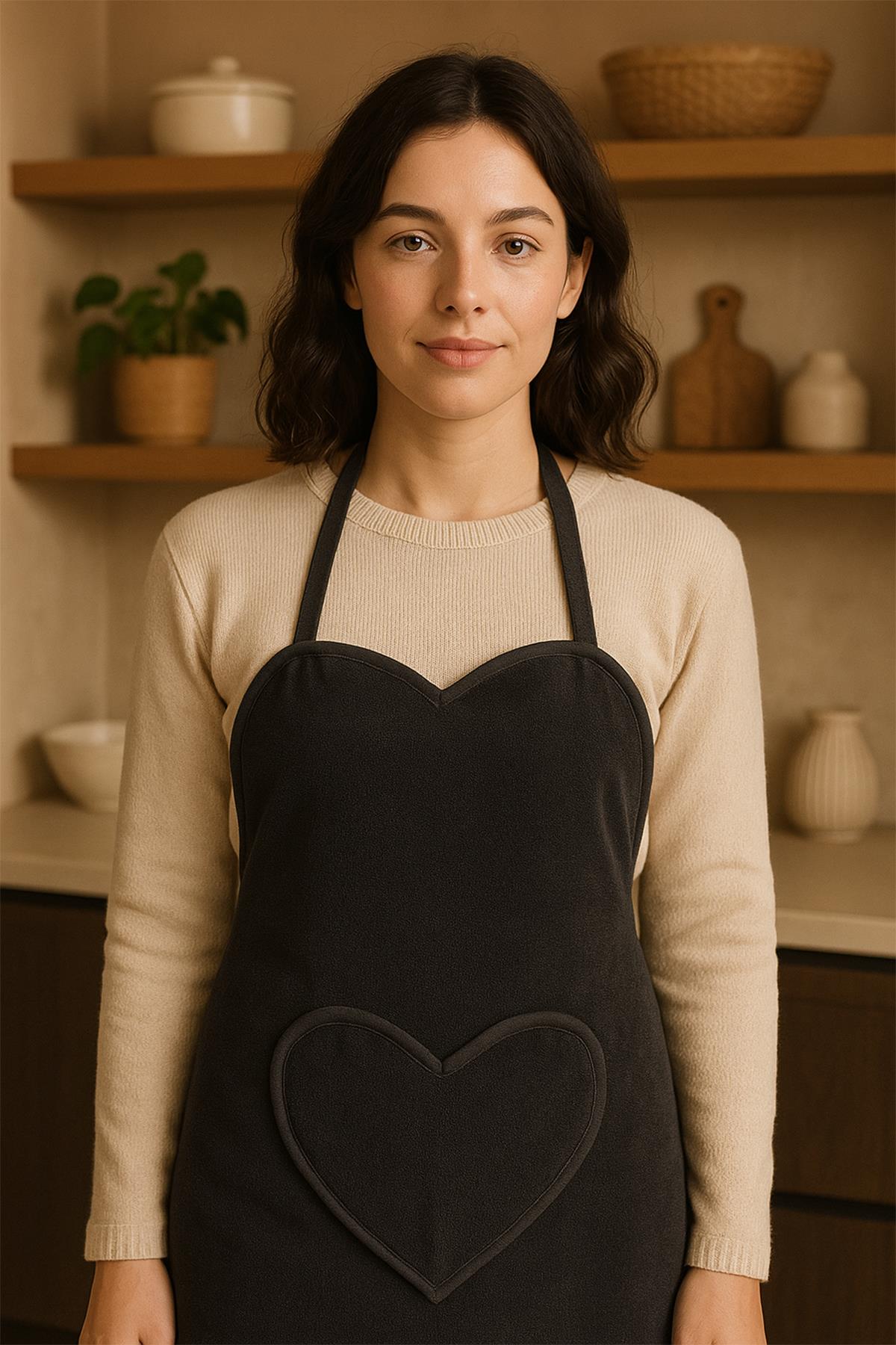 DreamSoft Mutfak Önlüğü – Kadife Antrasit - Ender Home