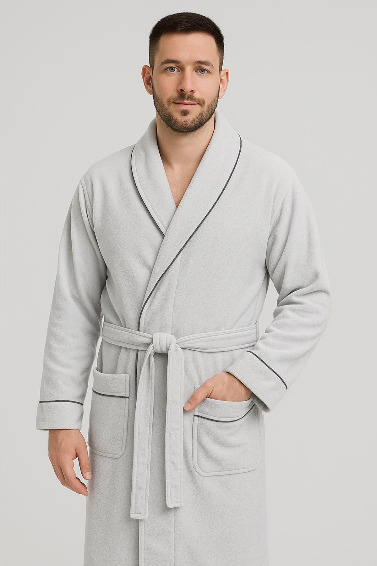 VelourTouch Şalyaka Bornoz – %100 Pamuk , Kadife , L/XL - Ender Home