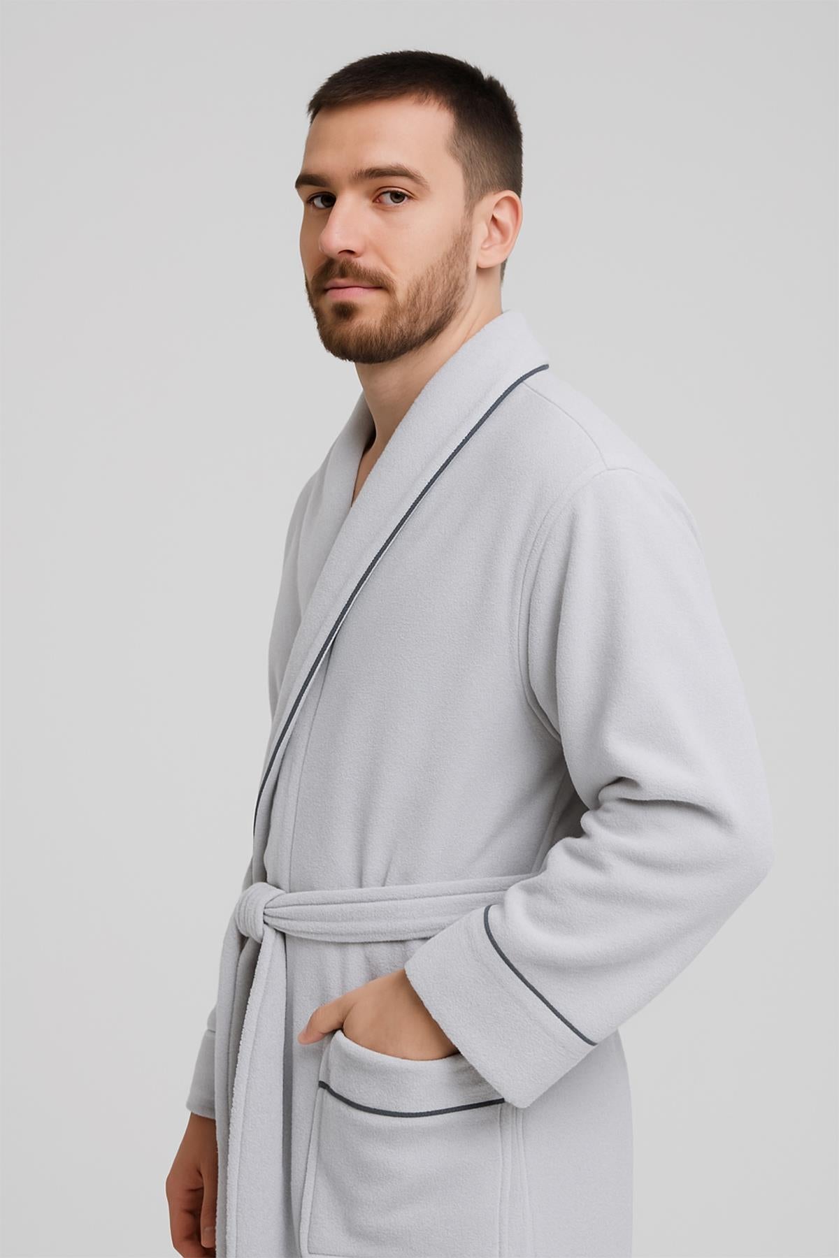 VelourTouch Şalyaka Bornoz – %100 Pamuk , Kadife , L/XL - Ender Home