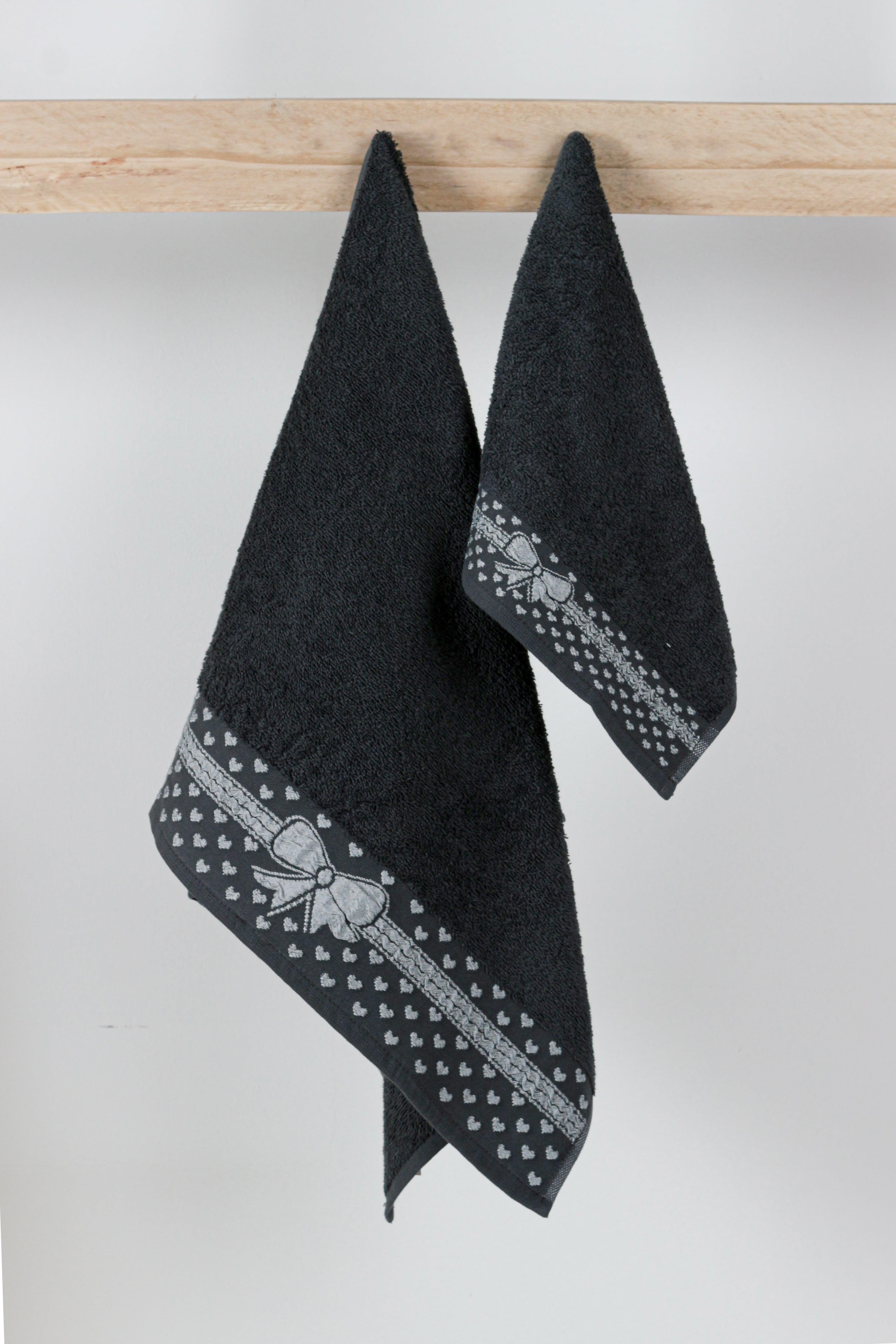 Gift El & Yüz Havlusu – 2’li, %100 Pamuk 30x50 cm ve 50x90 Cm Antrasit - Ender Home