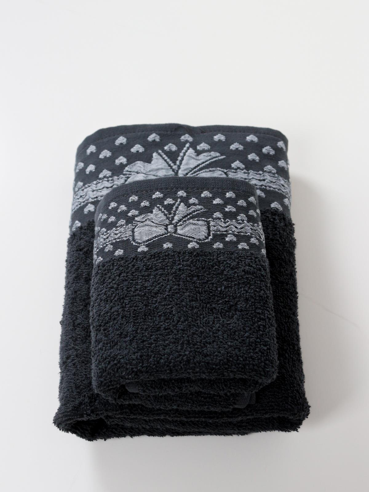 Gift El & Yüz Havlusu – 2’li, %100 Pamuk 30x50 cm ve 50x90 Cm Antrasit - Ender Home