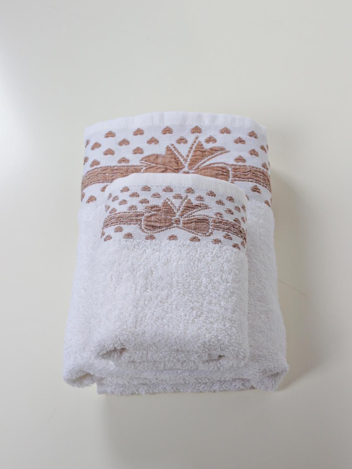 Gift El & Yüz Havlusu – 2’li, %100 Pamuk 30x50 cm ve 50x90 Cm Beyaz - Ender Home