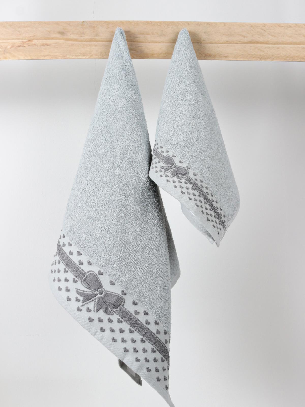 Gift El & Yüz Havlusu – 2’li, %100 Pamuk 30x50 cm ve 50x90 Cm Gri - Ender Home