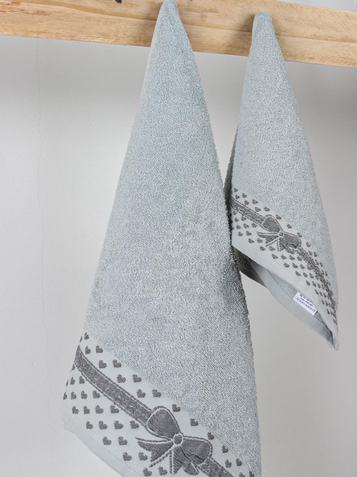 Gift El & Yüz Havlusu – 2’li, %100 Pamuk 30x50 cm ve 50x90 Cm Gri - Ender Home