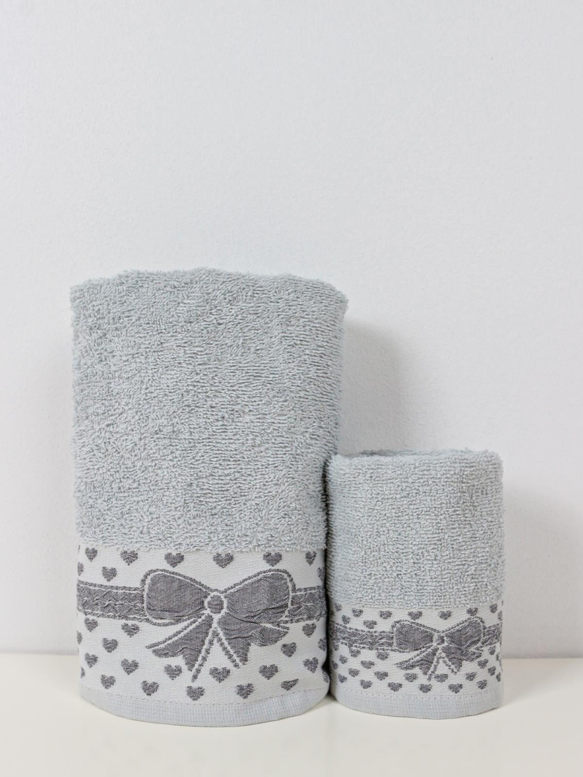 Gift El & Yüz Havlusu – 2’li, %100 Pamuk 30x50 cm ve 50x90 Cm Gri - Ender Home