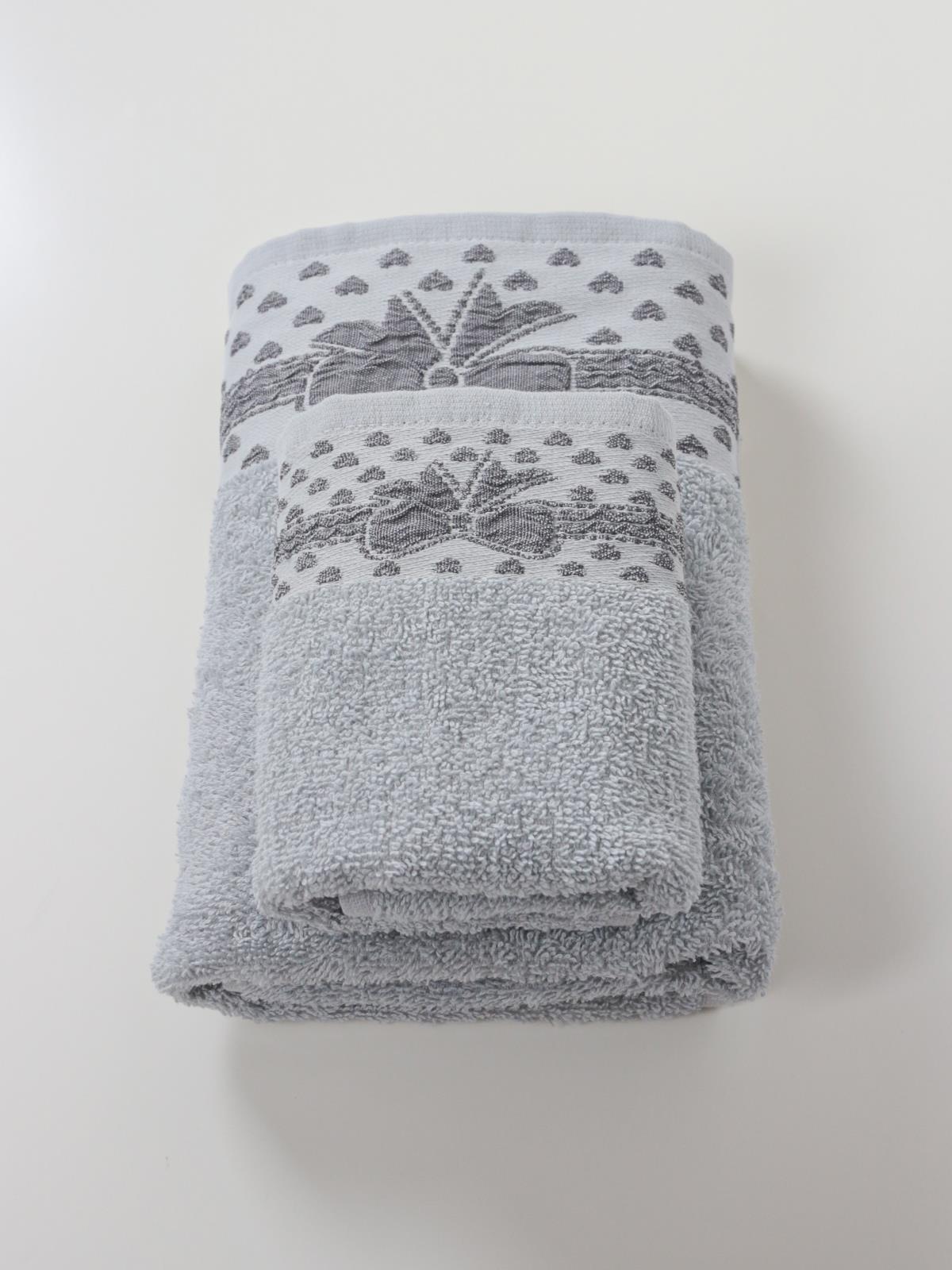 Gift El & Yüz Havlusu – 2’li, %100 Pamuk 30x50 cm ve 50x90 Cm Gri - Ender Home