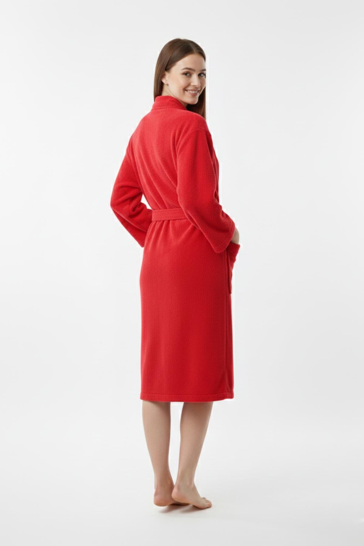 Kimono Bornoz %100 Pamuk Unisex Kırmızı - Ender Home