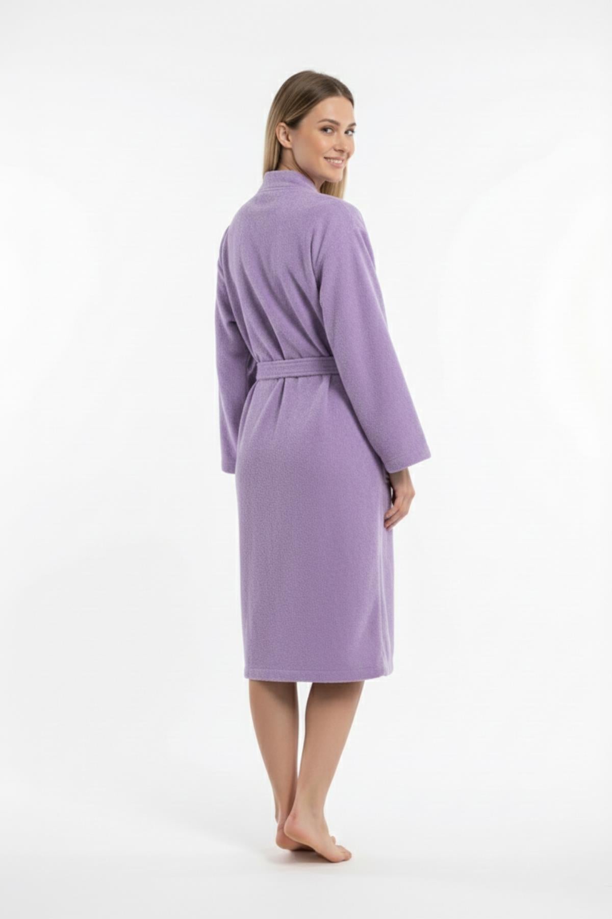 Kimono Bornoz %100 Pamuk Unisex Lila - Ender Home