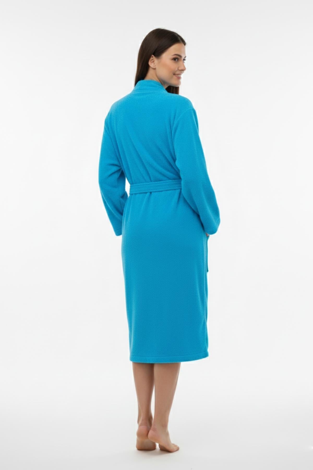 Kimono Bornoz %100 Pamuk Unisex Turkuaz - Ender Home