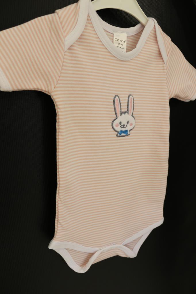 Kısa Kollu Bebek Body Zıbın – Pamuklu Yumuşak ve Konforlu Pembe - Ender Home
