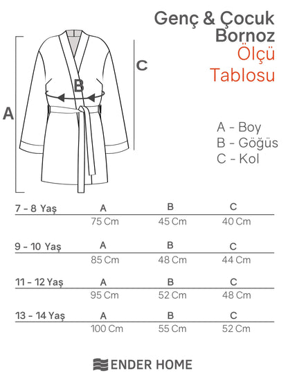 Leopar Desen Kapşonlu %100 Pamuk Bornoz – Unisex Genç Model