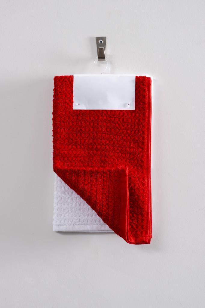 Linea 2’li Mutfak Havlu Seti – %100 Pamuklu 35x60 cm Kırmızı - Ender Home