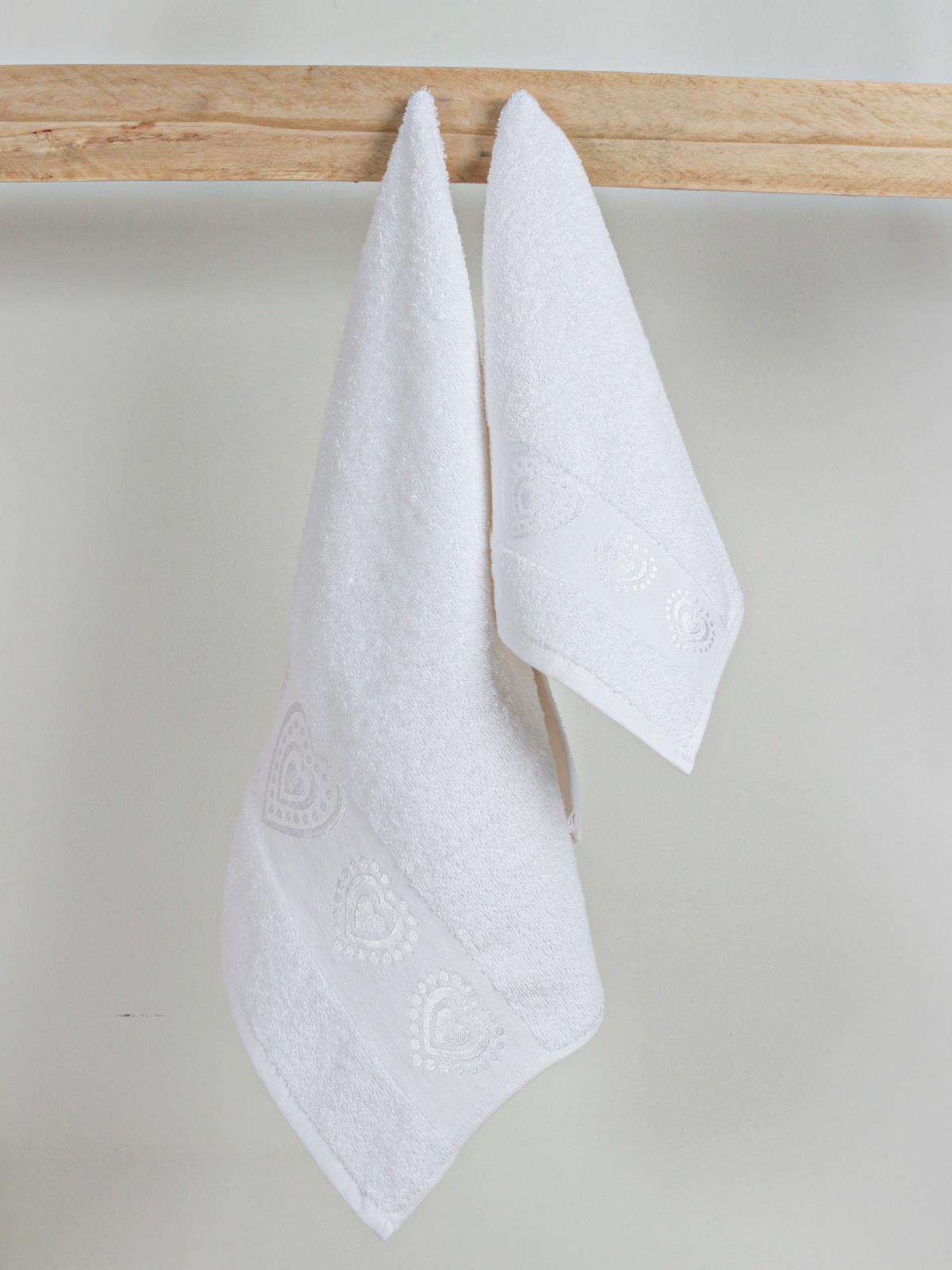 Love El & Yüz Havlusu – 2’li, %100 Pamuk 30x50 Cm ve 50x90 Cm Beyaz - Ender Home