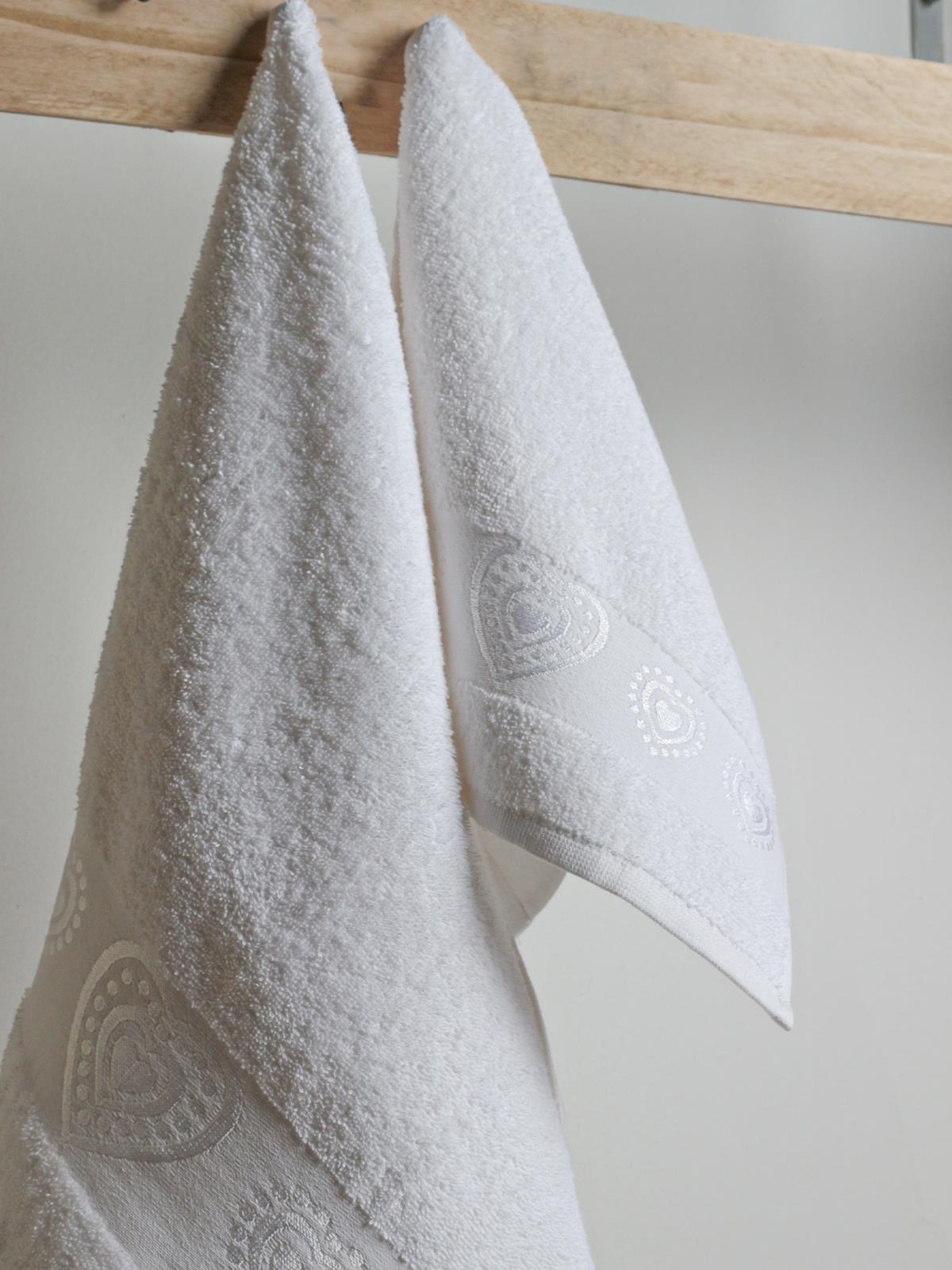 Love El & Yüz Havlusu – 2’li, %100 Pamuk 30x50 Cm ve 50x90 Cm Beyaz - Ender Home