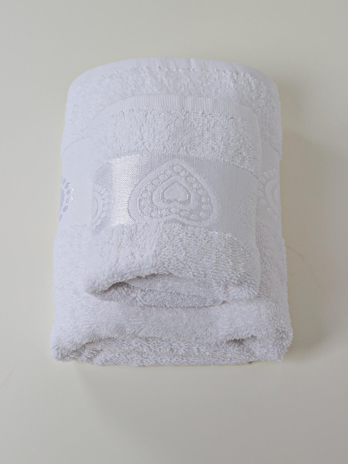 Love El & Yüz Havlusu – 2’li, %100 Pamuk 30x50 Cm ve 50x90 Cm Beyaz - Ender Home