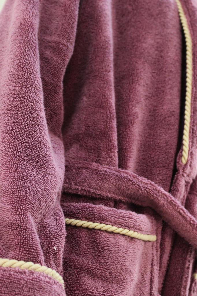 MicroCotton Şalyaka Bornoz – %100 Pamuk, Unisex Mor - Ender Home