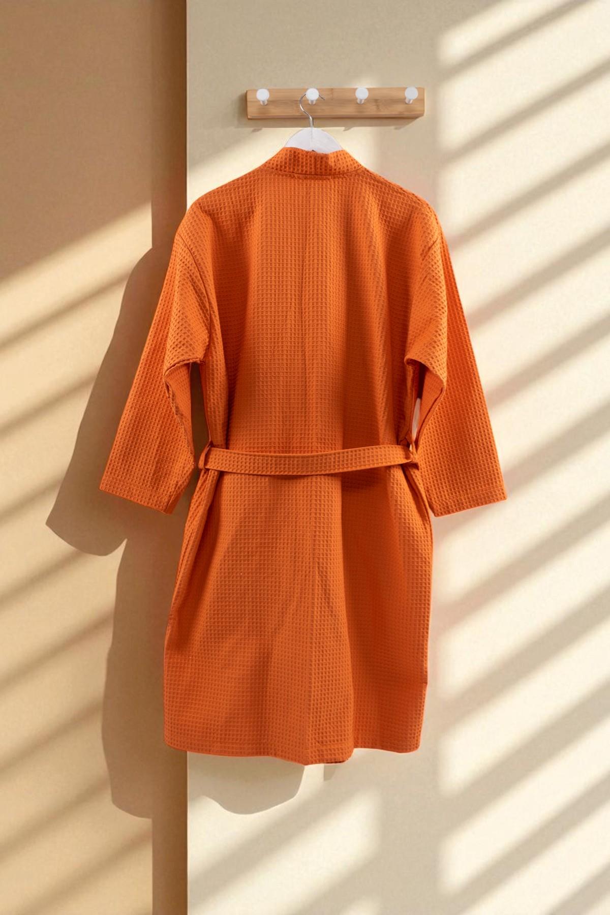 Piquea Kimono Bornoz – %100 Pamuk , Unisex Oranj - Ender Home