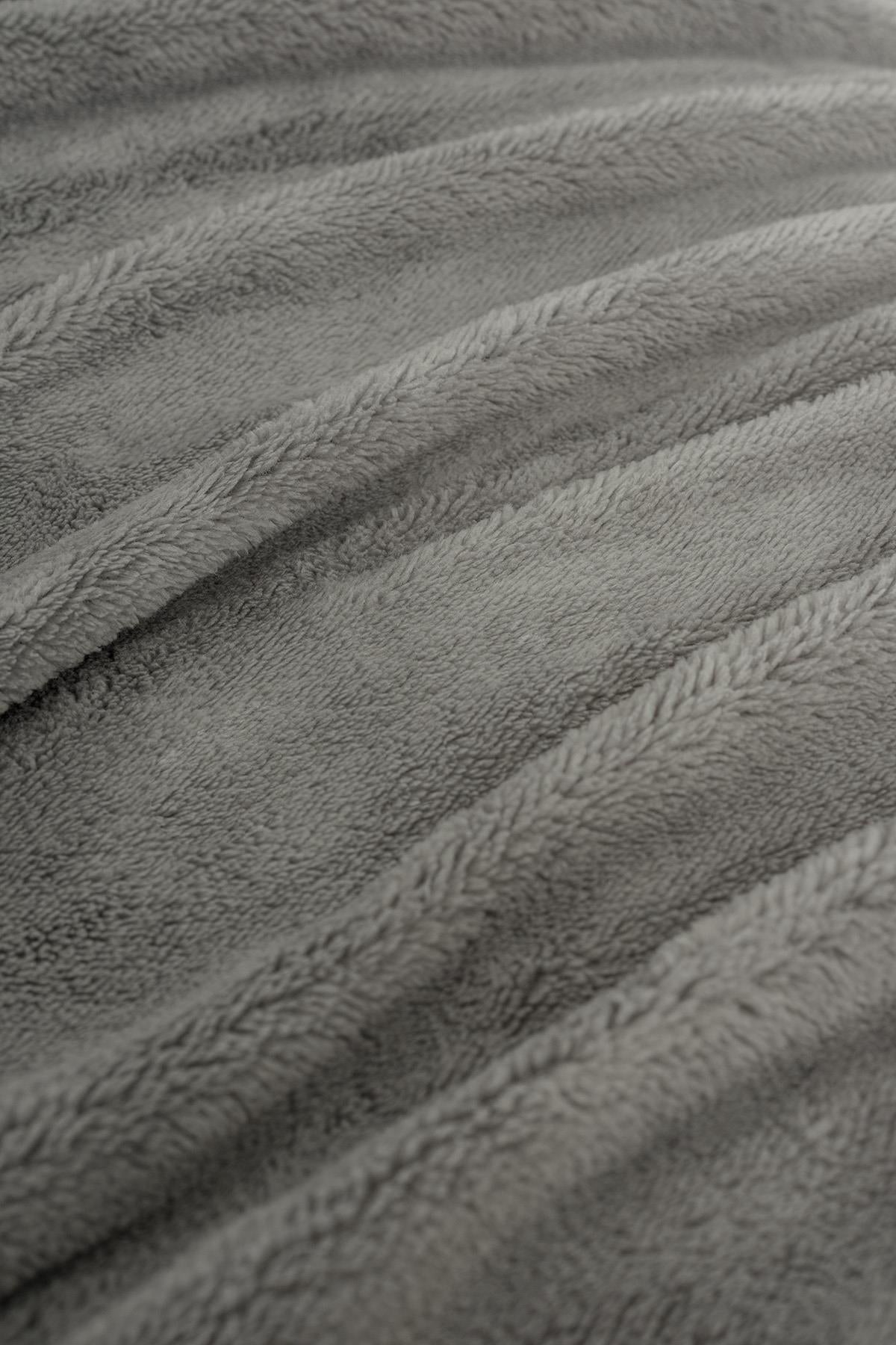 Plushnest Peluş TV & Koltuk Şalı Tek kişilik – 110x160 Cm Gri - Ender Home