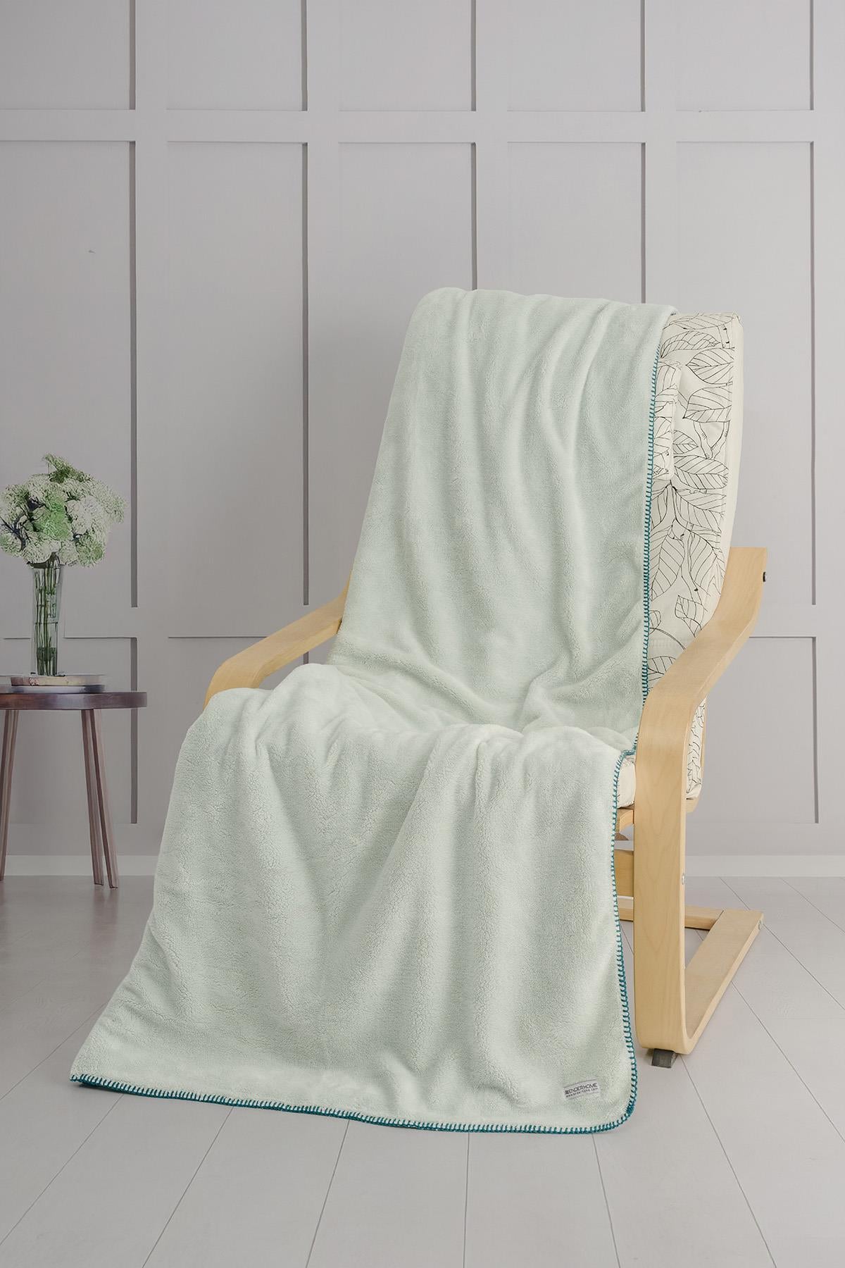 Plushnest Peluş TV & Koltuk Şalı Tek kişilik – 110x160 Cm Mint - Ender Home