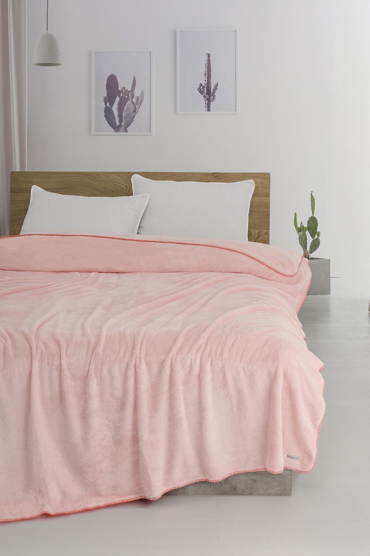 Plushnest Peluş TV & Koltuk Şalı Tek kişilik – 110x160 Cm Pembe - Ender Home