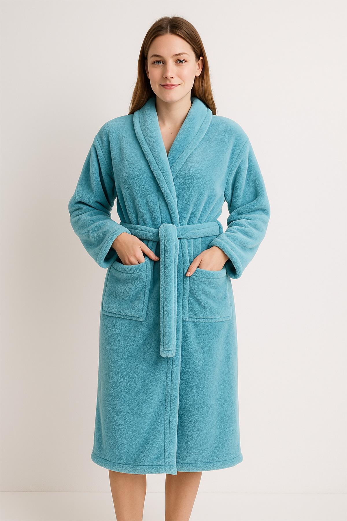 Plushnest Şalyaka Bornoz – Wellsoft, Unisex Açık Mavi - Ender Home