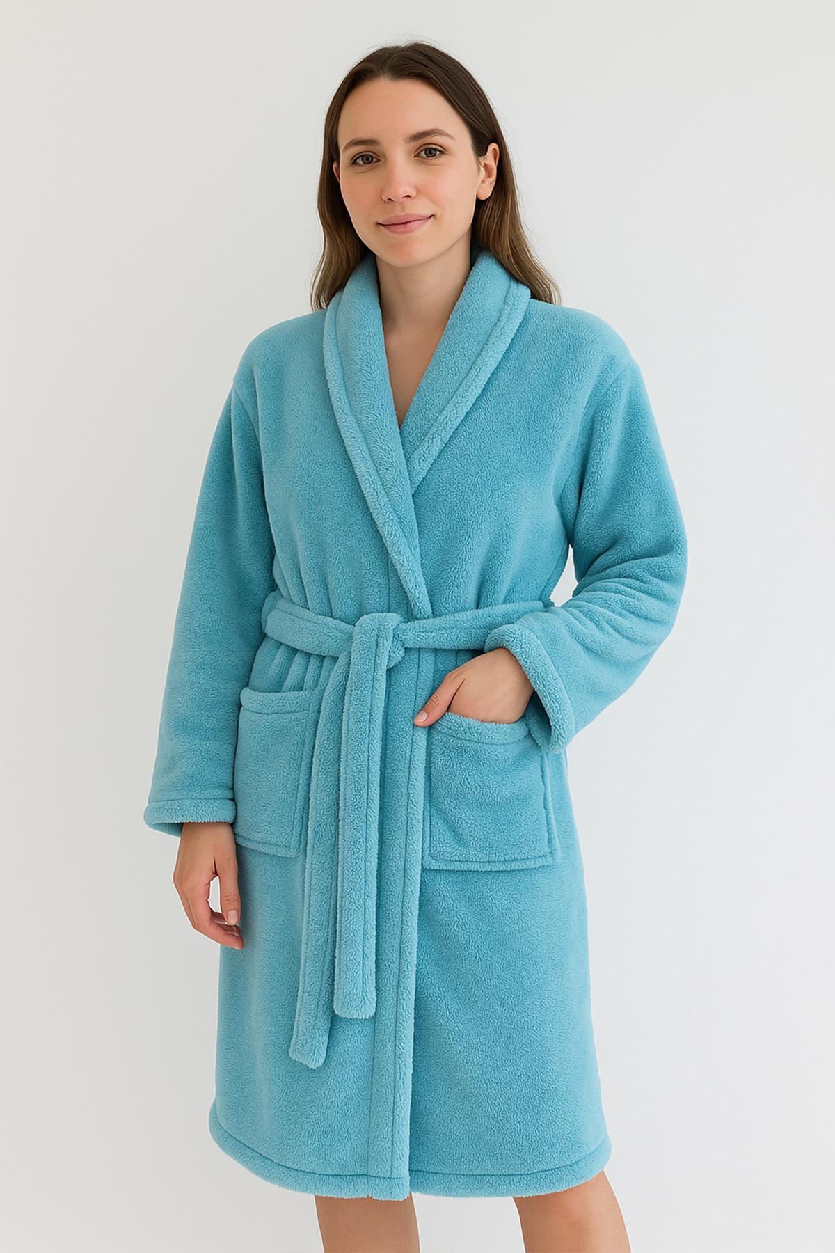 Plushnest Şalyaka Bornoz – Wellsoft, Unisex Açık Mavi - Ender Home