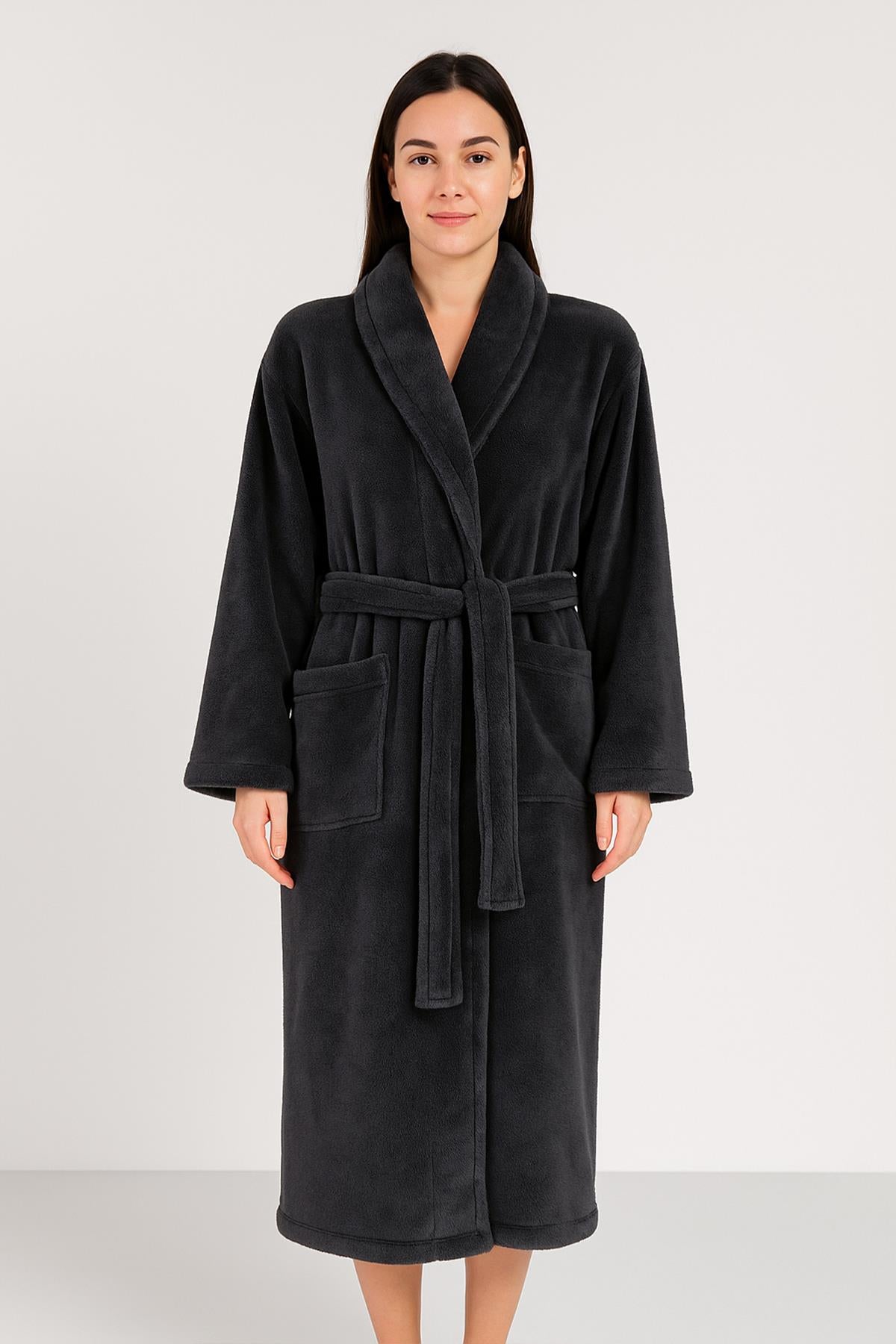 Plushnest Şalyaka Bornoz – Wellsoft, Unisex Antrasit - Ender Home