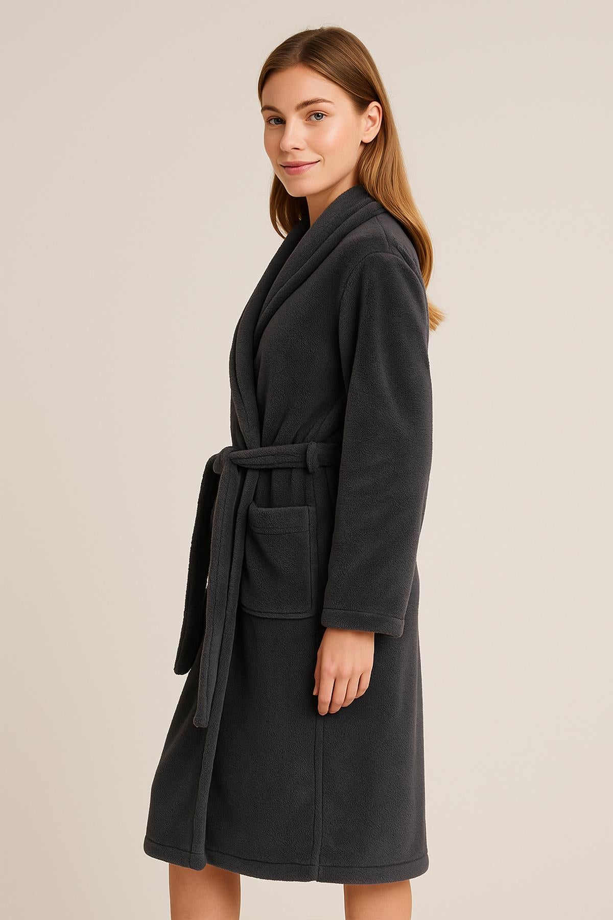 Plushnest Şalyaka Bornoz – Wellsoft, Unisex Antrasit - Ender Home