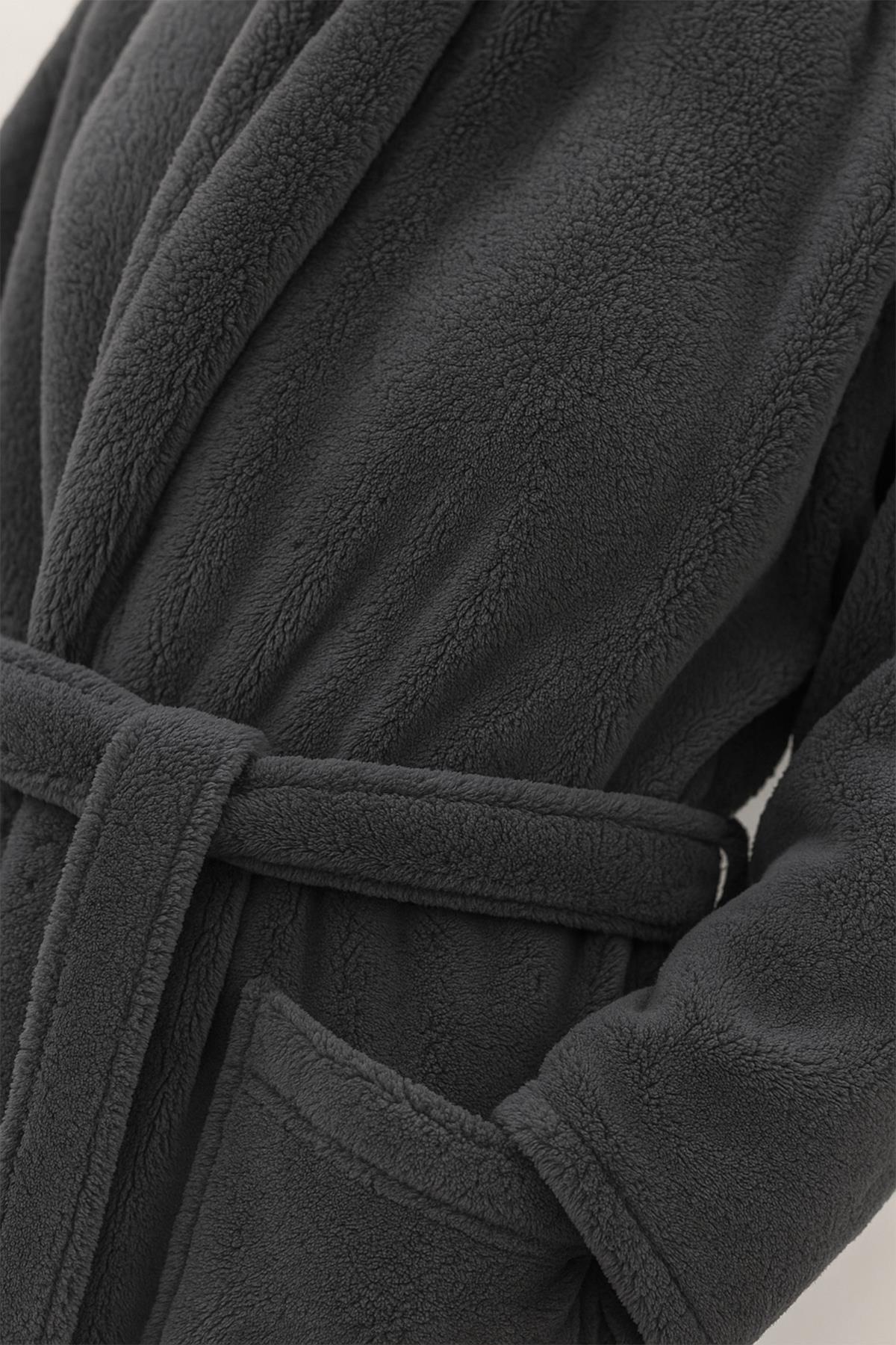 Plushnest Şalyaka Bornoz – Wellsoft, Unisex Antrasit - Ender Home