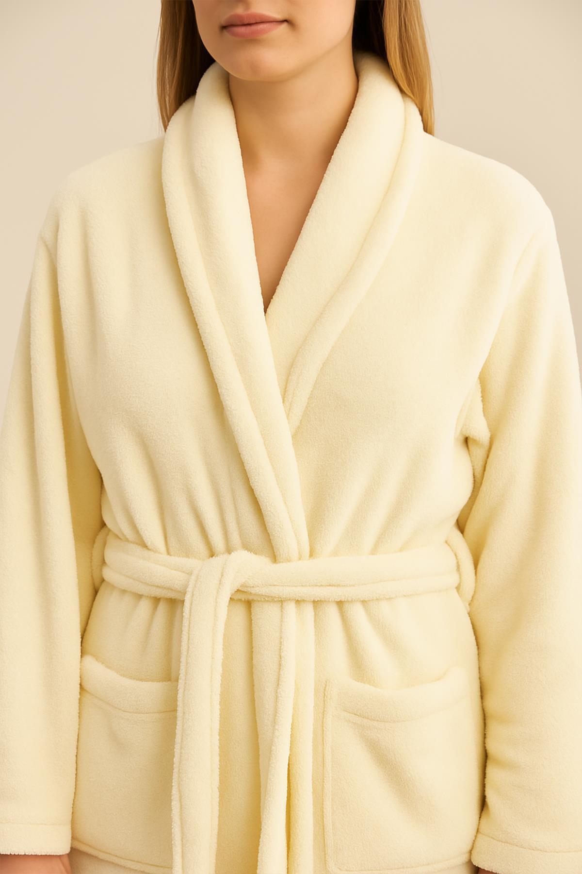 Plushnest Şalyaka Bornoz – Wellsoft, Unisex Ekru - Ender Home