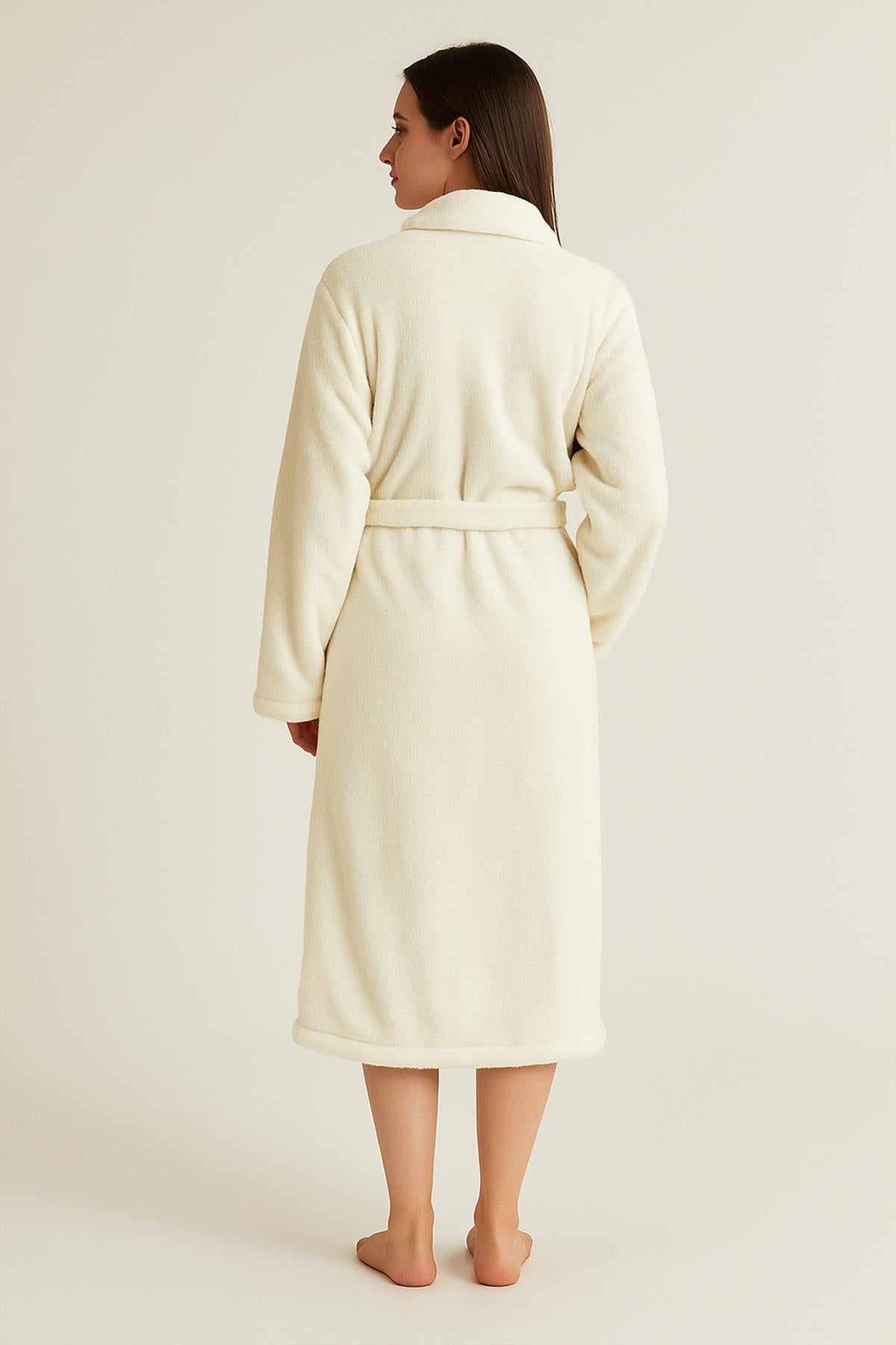 Plushnest Şalyaka Bornoz – Wellsoft, Unisex Ekru - Ender Home