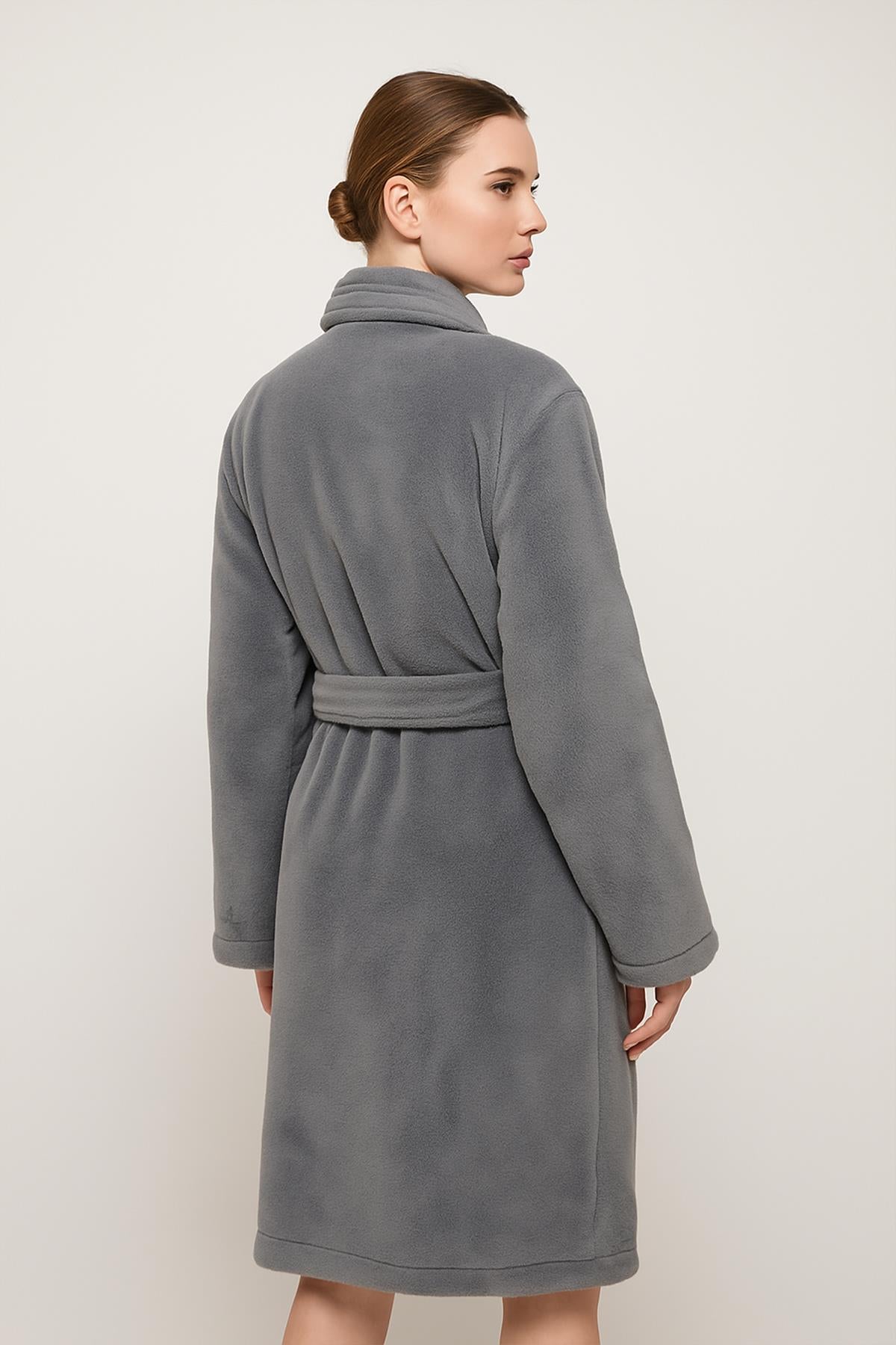 Plushnest Şalyaka Bornoz – Wellsoft, Unisex Gri - Ender Home