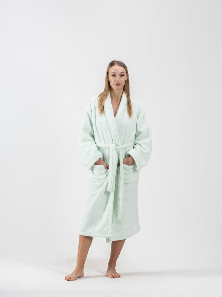 Plushnest Şalyaka Bornoz – Wellsoft, Unisex Mint - Ender Home