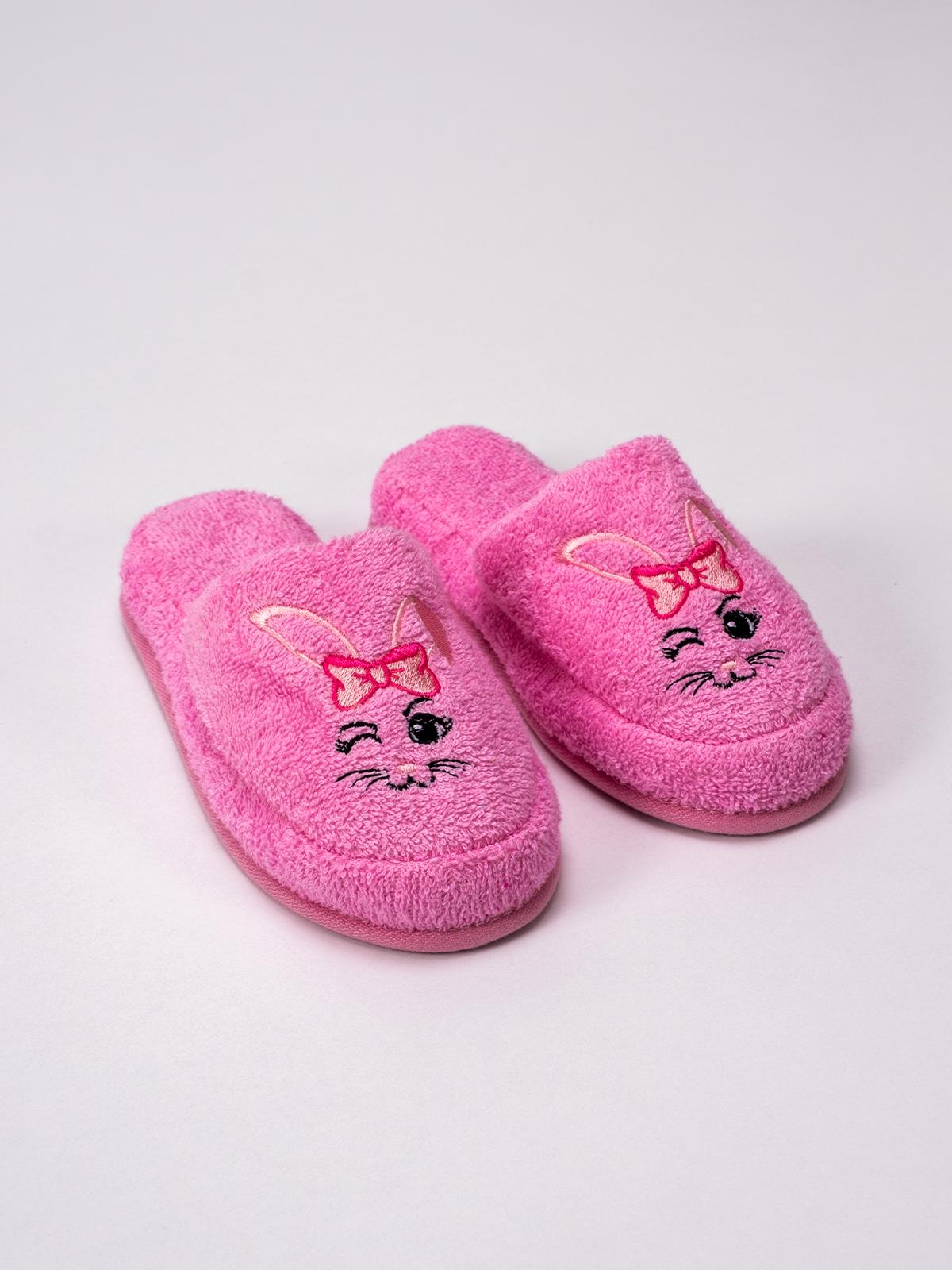 Rabbit Sevimli Pofuduk Terlik – %100 Pamuk Kaymaz Taban Pembe - Ender Home