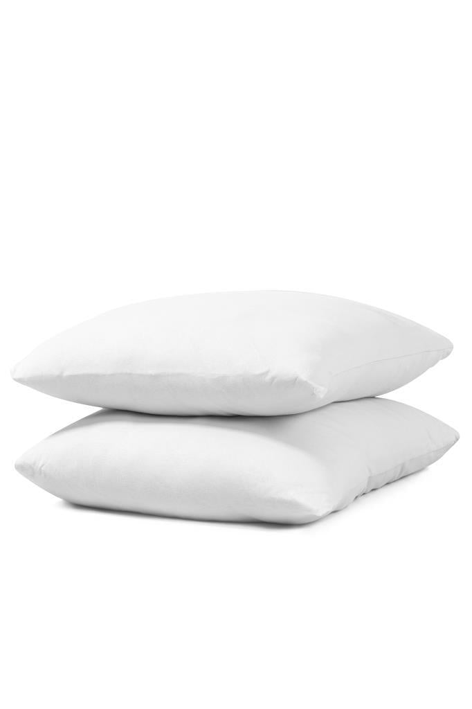 Softloom 2'li Pamuklu Penye Yastık Kılıfı – %100 Pamuklu Fermuarlı 50x70 Cm Beyaz - Ender Home